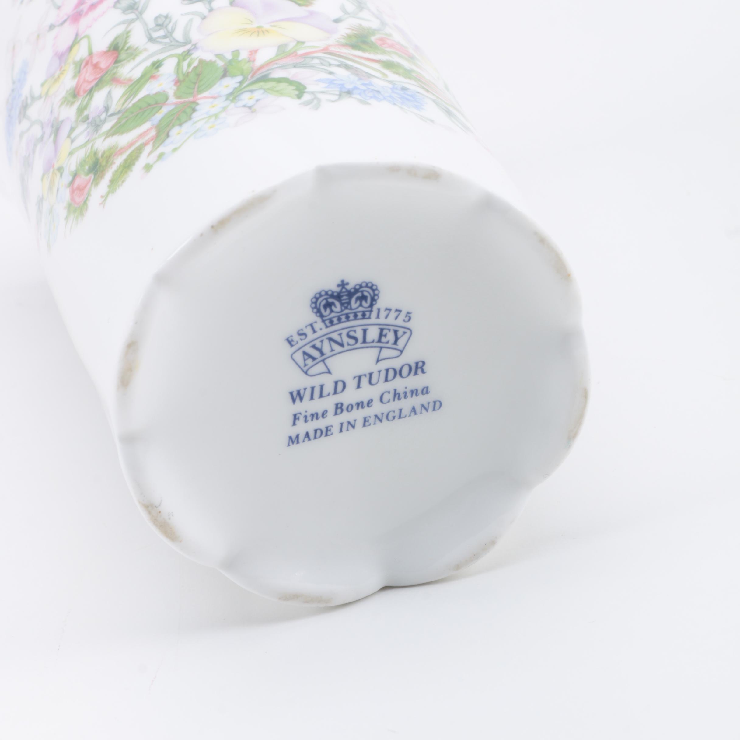 Aynsley "Wild Tudor" Vase and Candy Dish