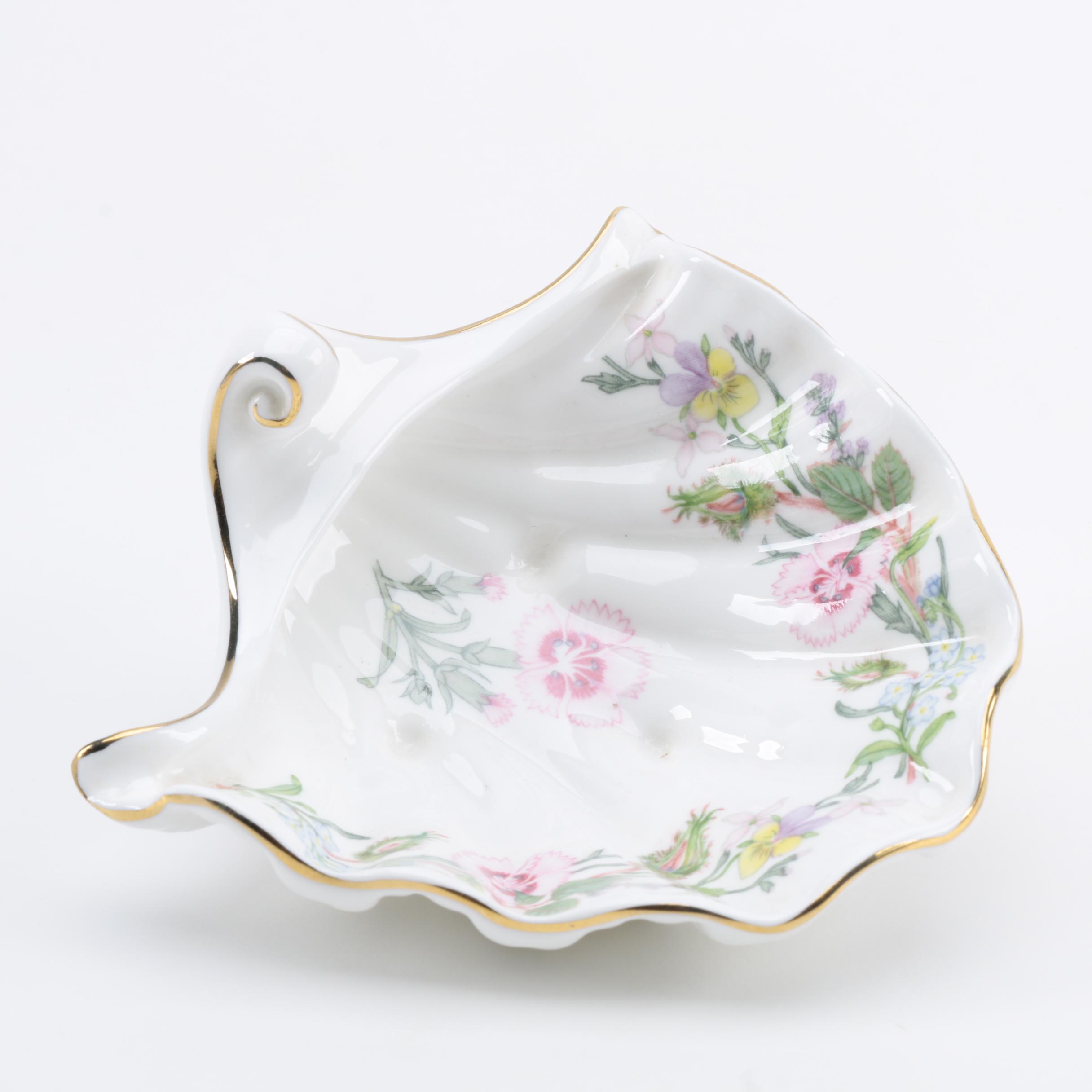 Aynsley "Wild Tudor" Vase and Candy Dish