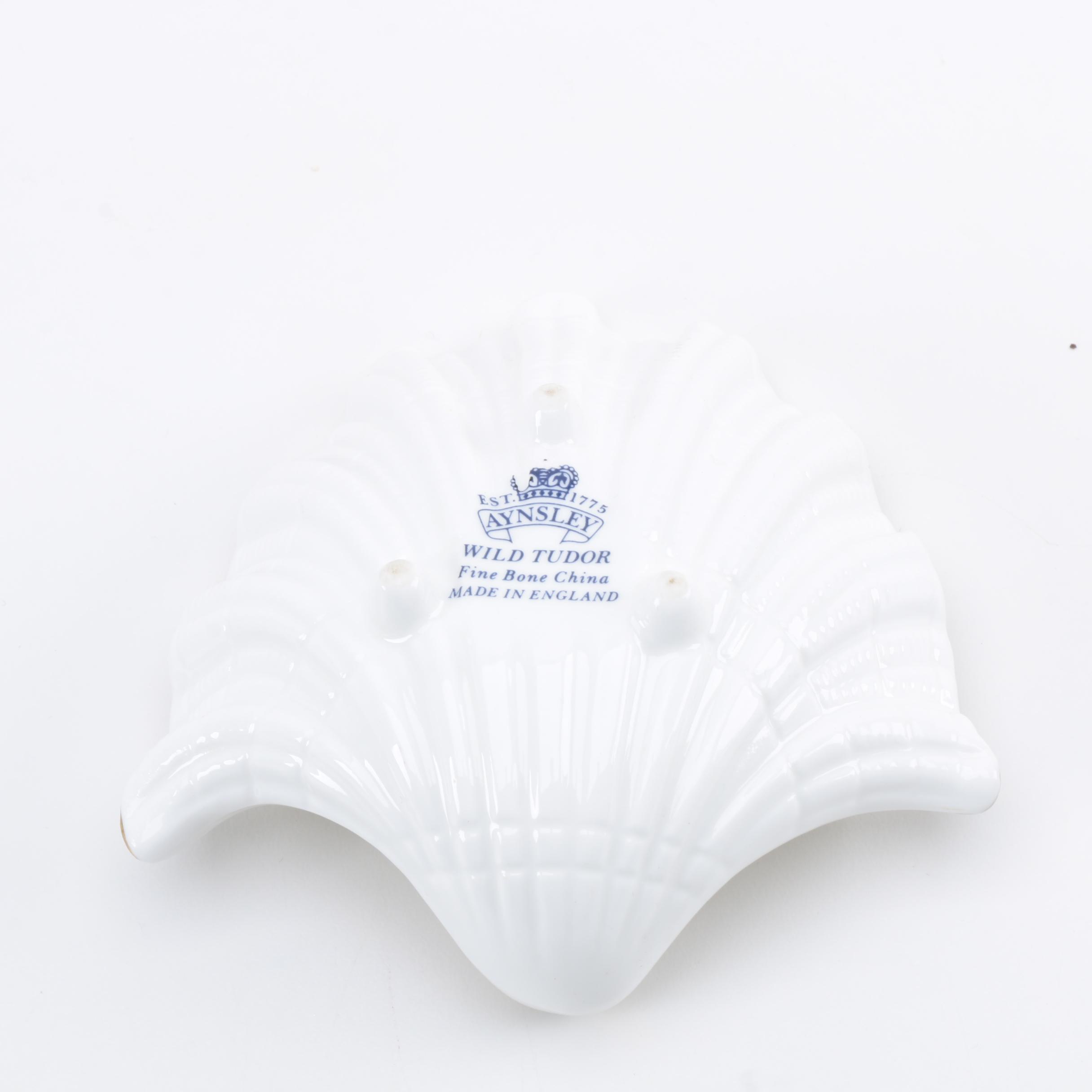 Aynsley "Wild Tudor" Vase and Candy Dish