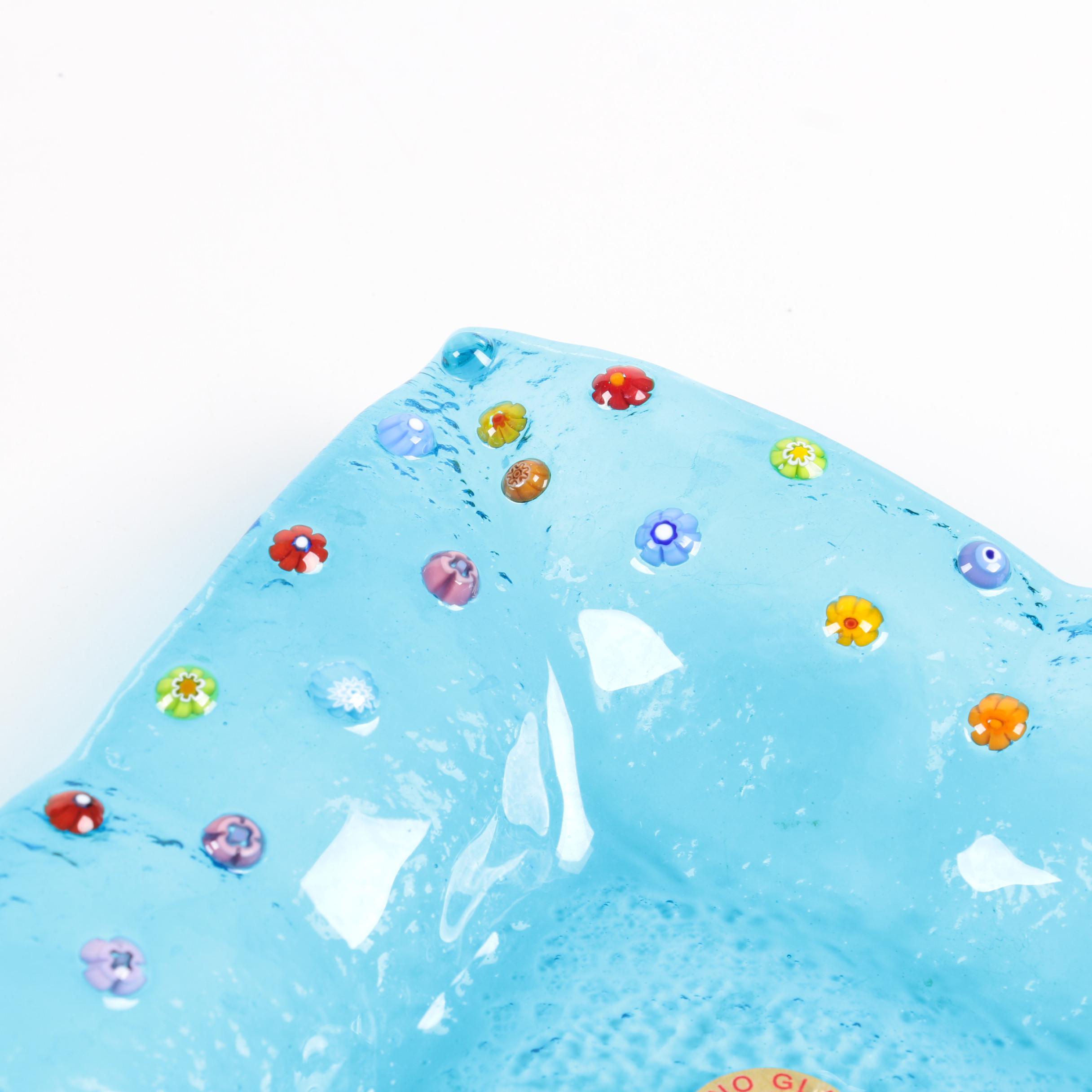 Murano Square Decorative Art Glass Plate