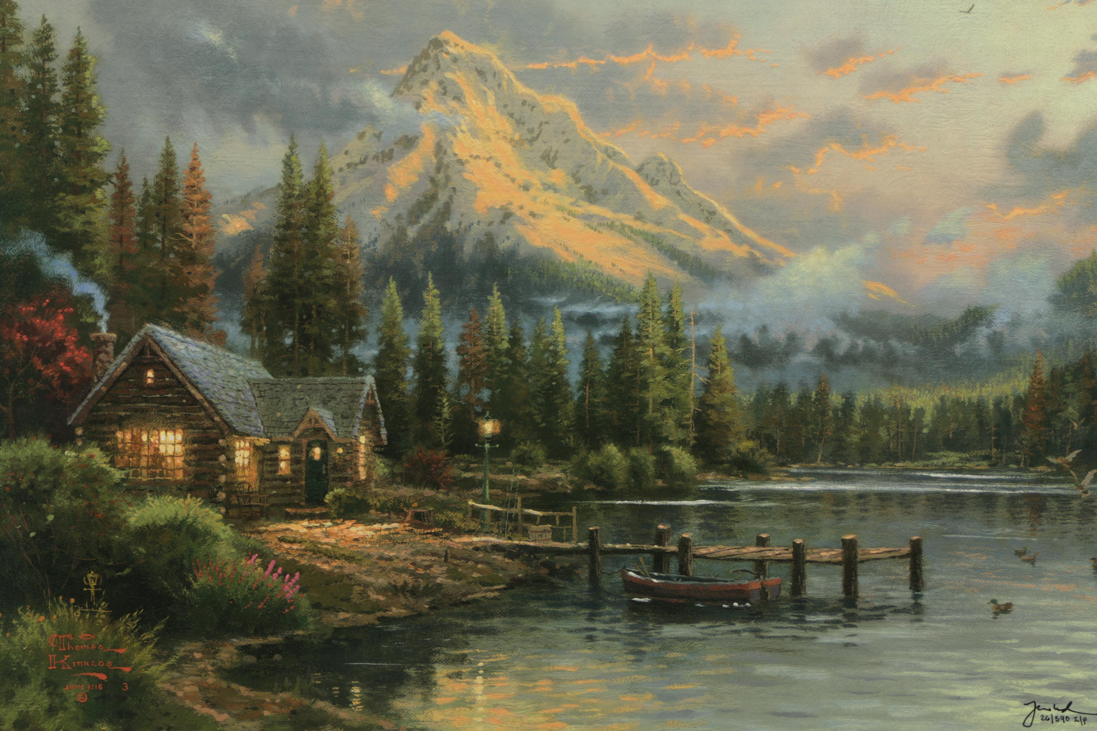 Thomas Kinkade Limited Edition Reproduction Print "Lakeside Hideaway"