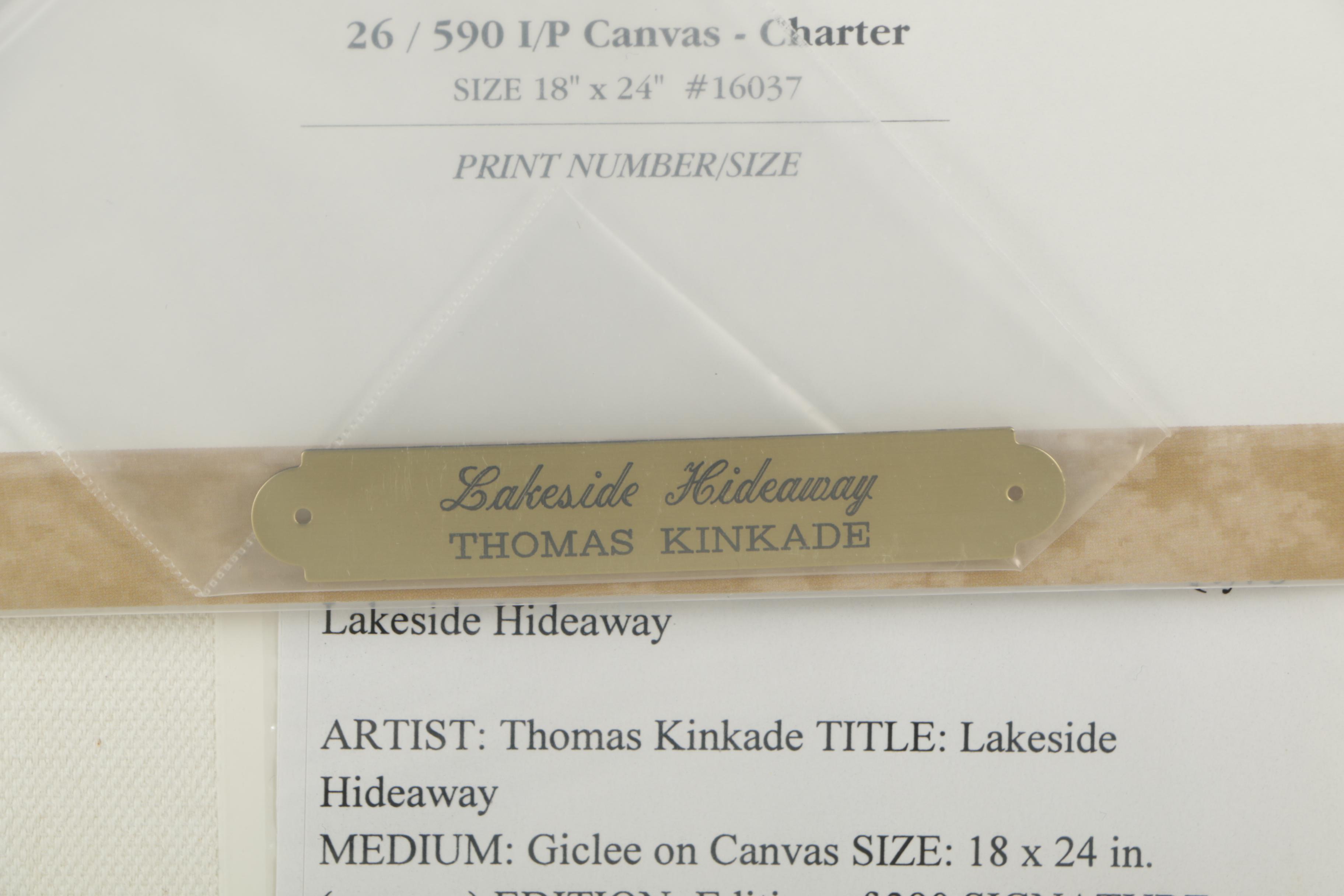 Thomas Kinkade Limited Edition Reproduction Print "Lakeside Hideaway"