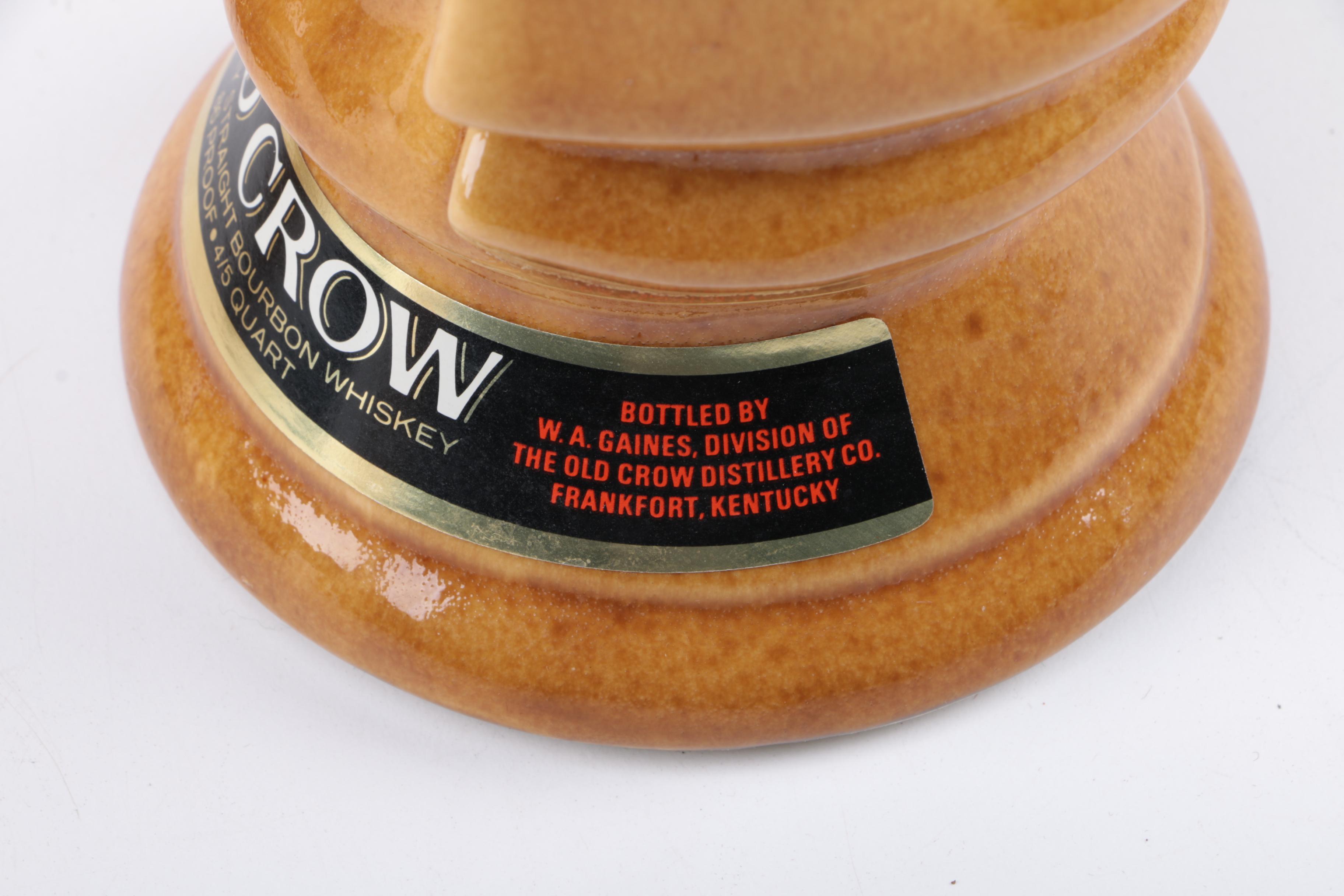 Vintage Old Crow Chess Piece Whisky Decanters