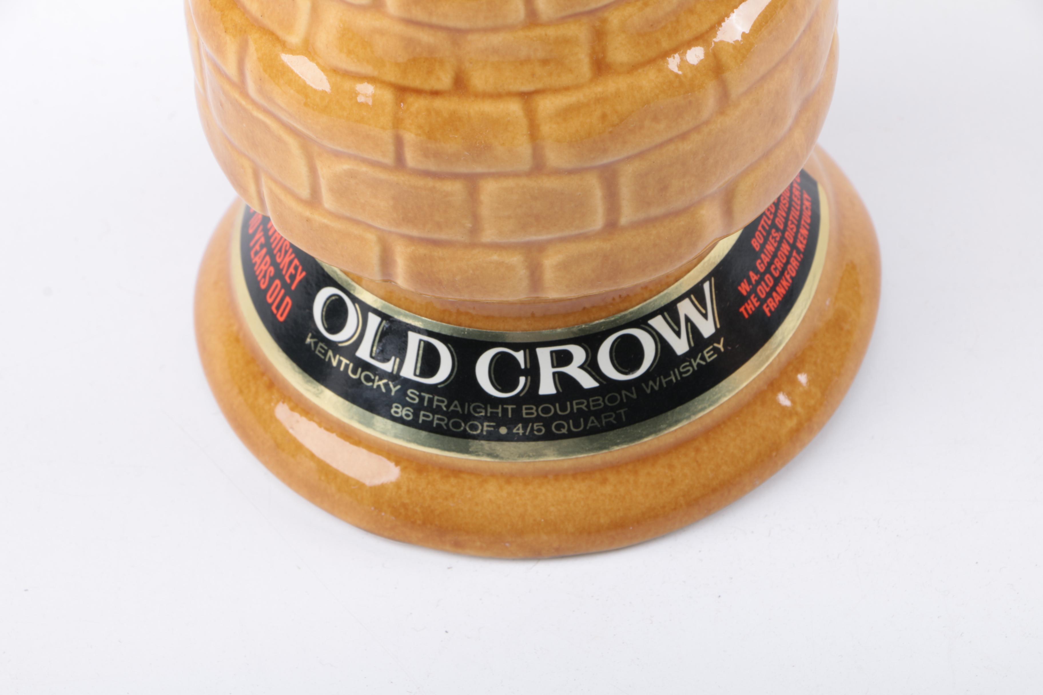 Vintage Old Crow Chess Piece Whisky Decanters