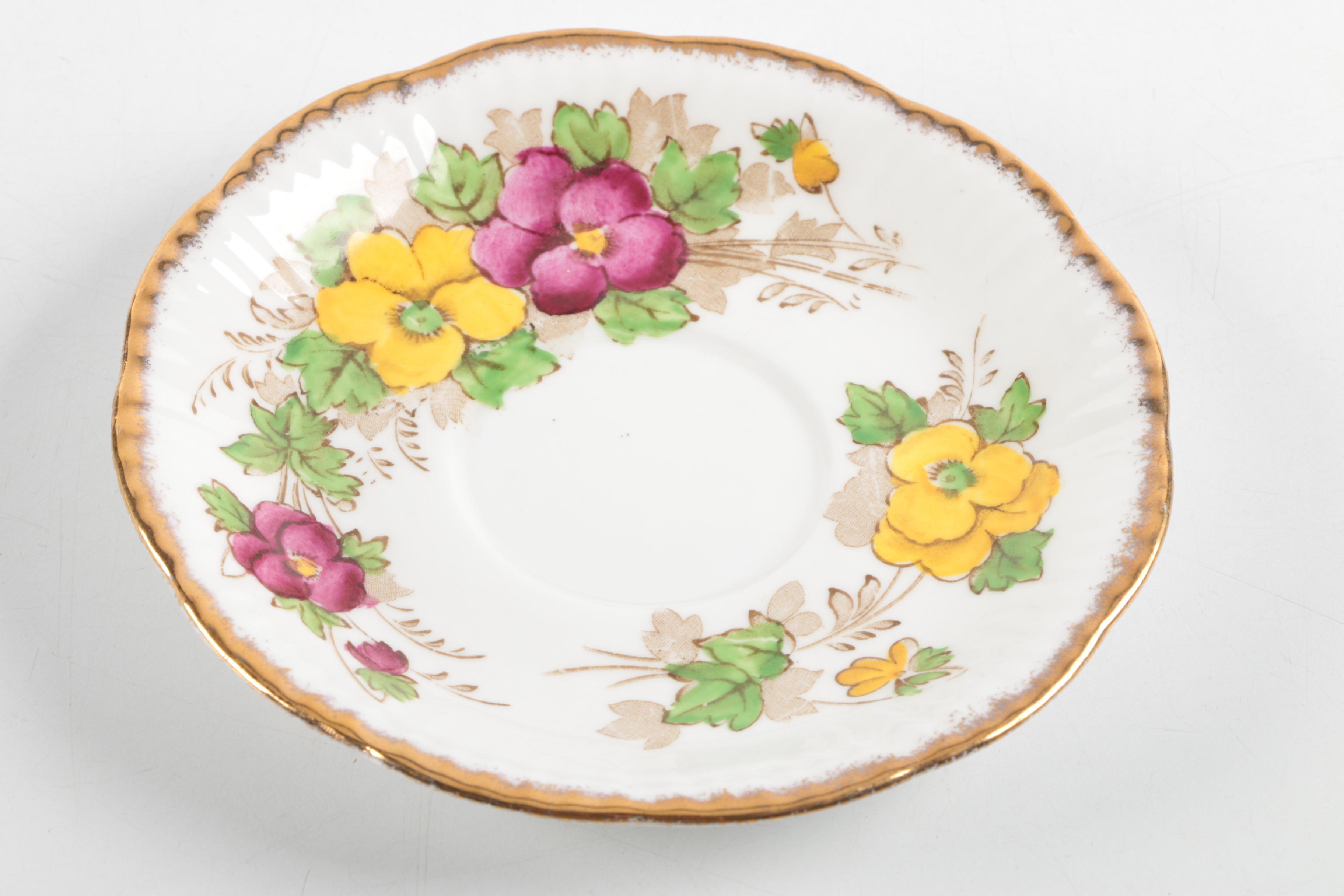 Bone China Tea Cups and Saucers including Royal Chelsea