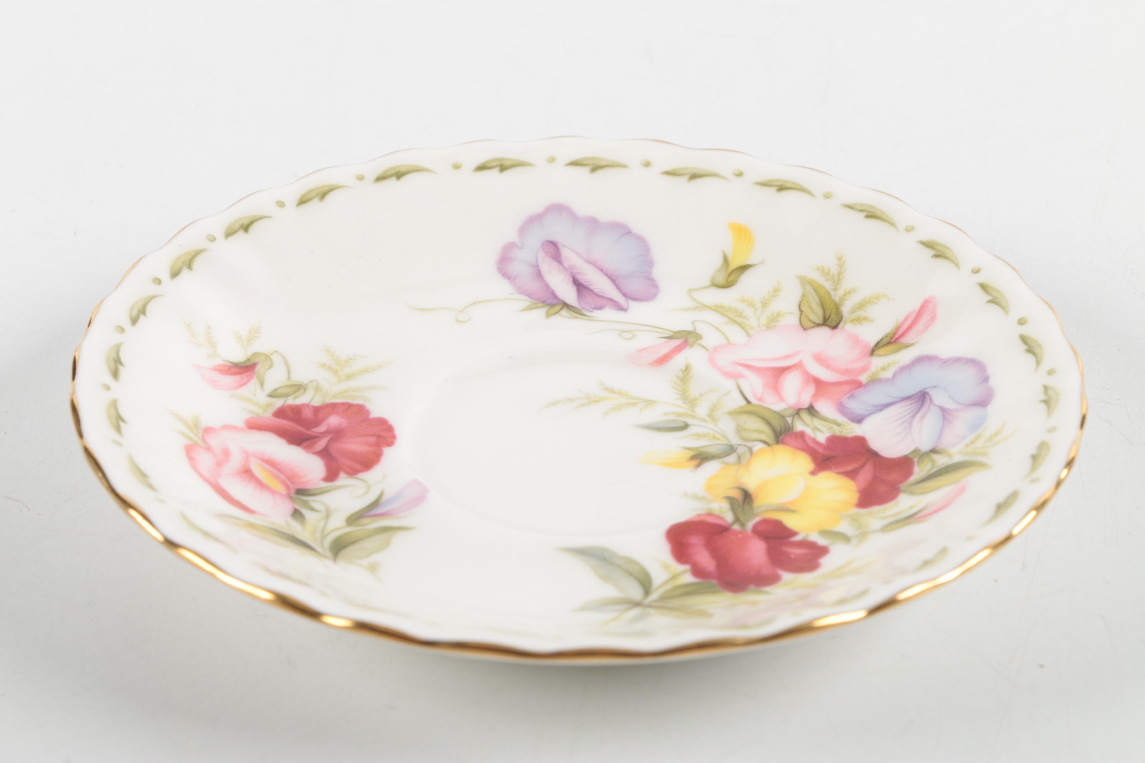 Bone China Tea Cups and Saucers including Royal Chelsea