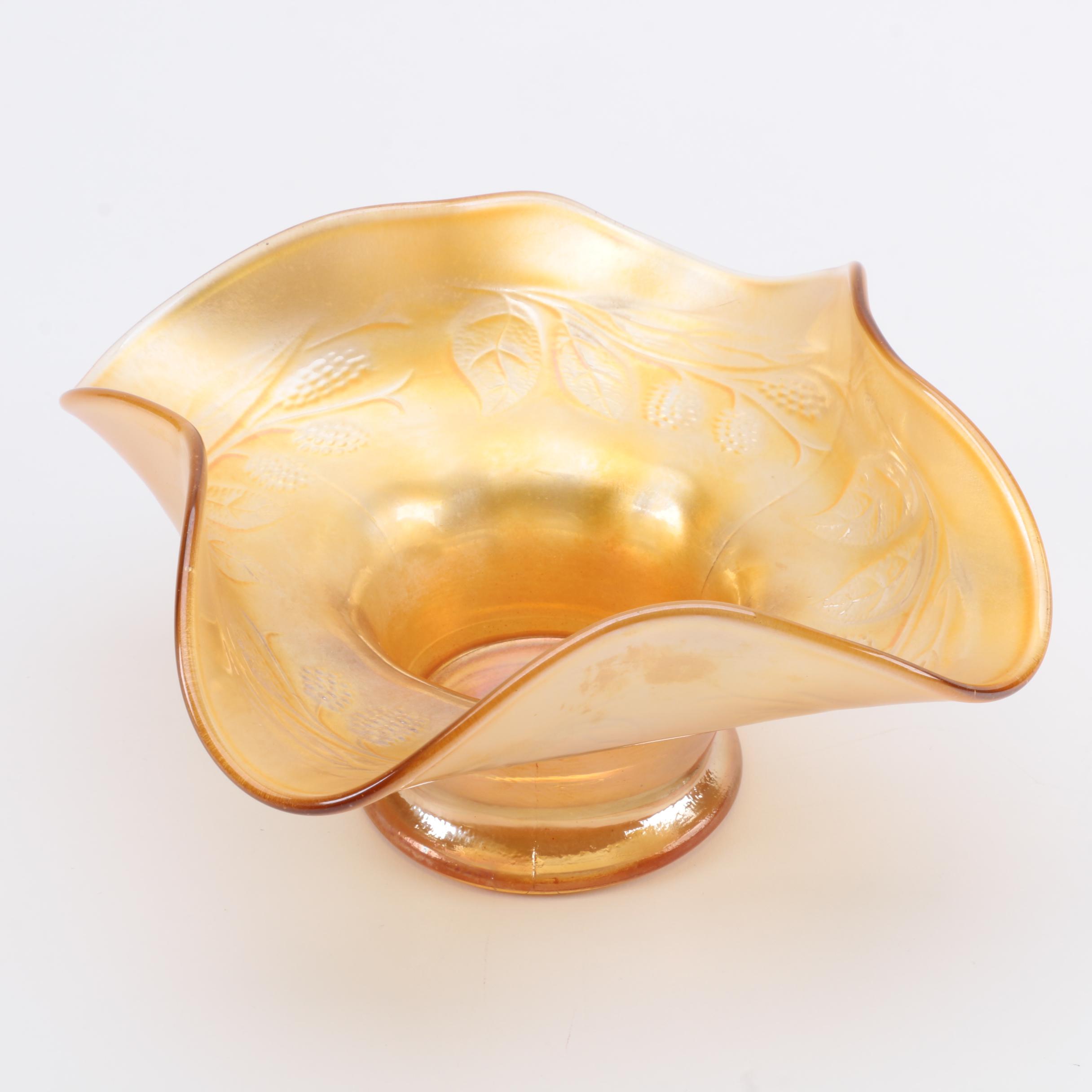 Carnival Glass Amber Bowl