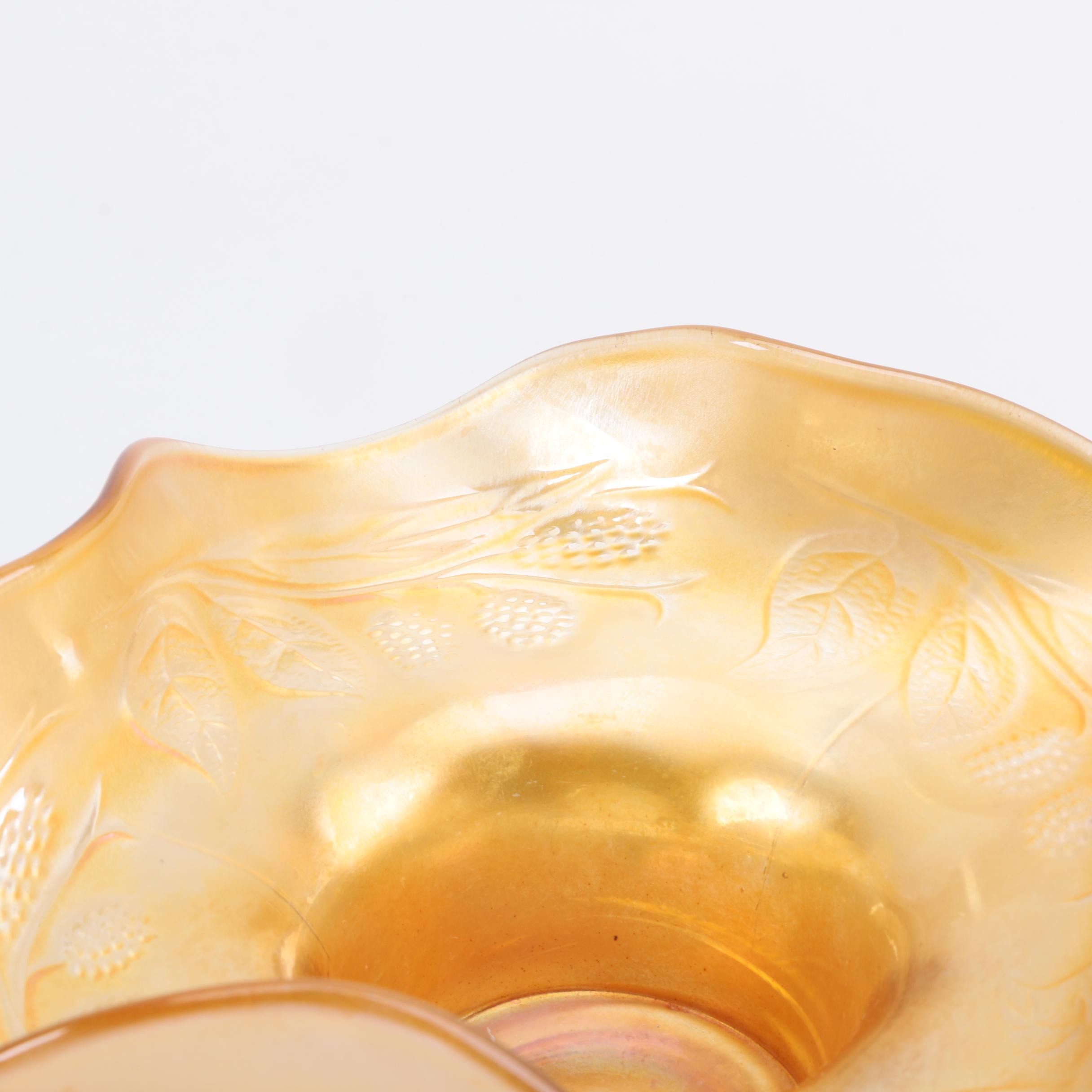 Carnival Glass Amber Bowl