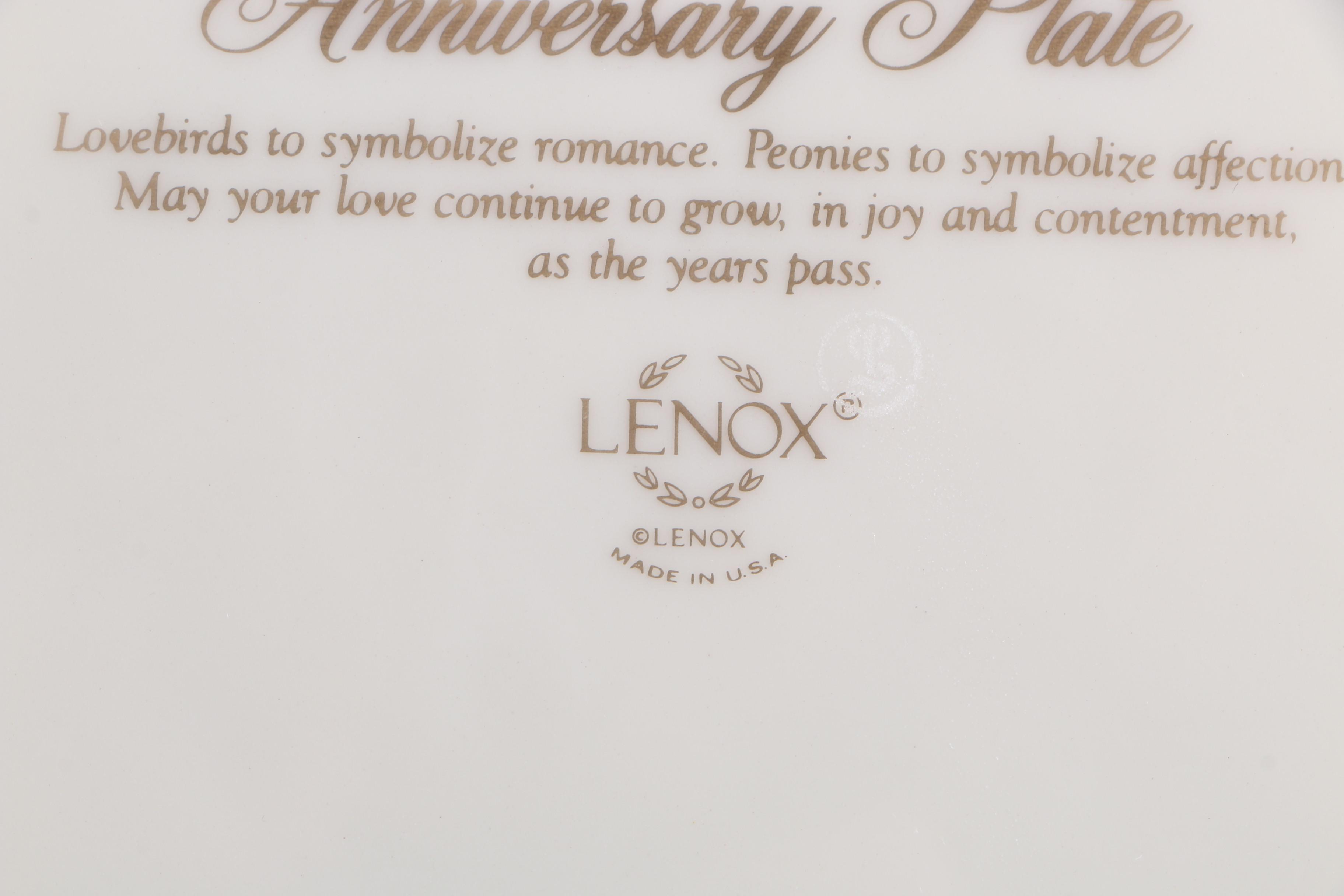 Lenox "The Wedding Promises Anniversary Plate"