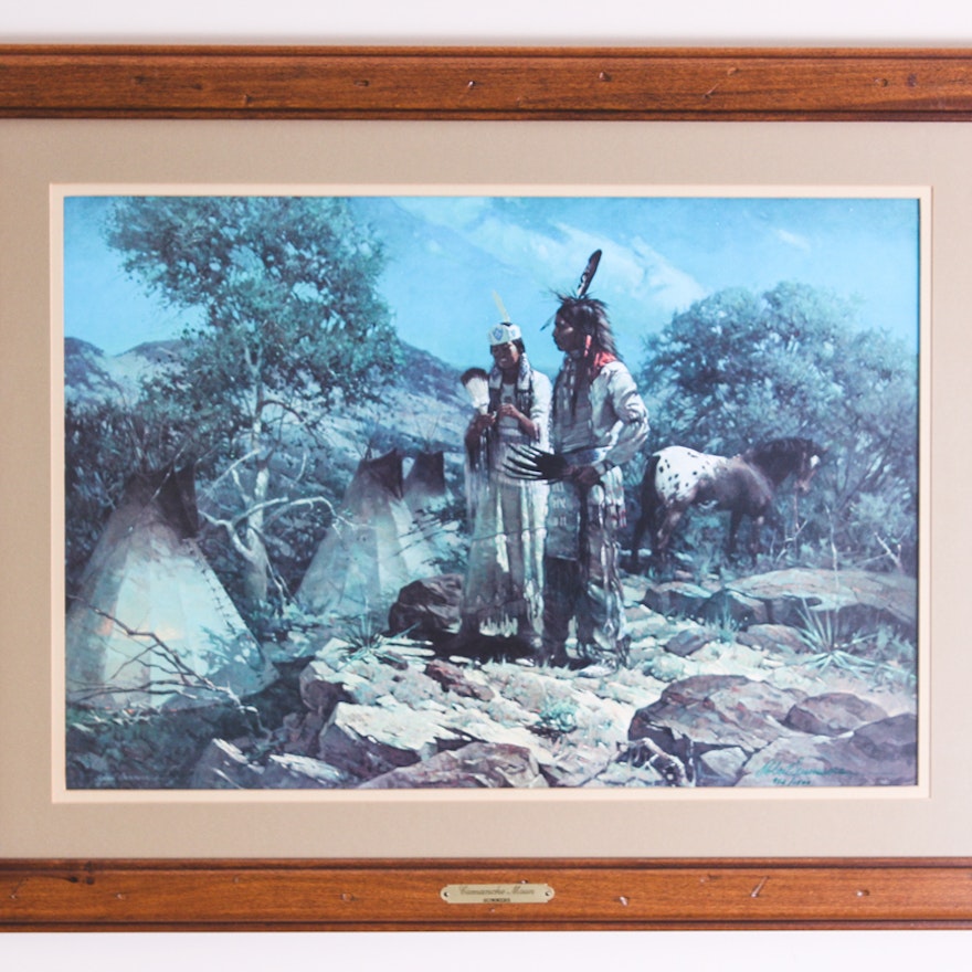 Robert Summers 1979 Limited Edition Offset Lithograph "Comanche Moon"