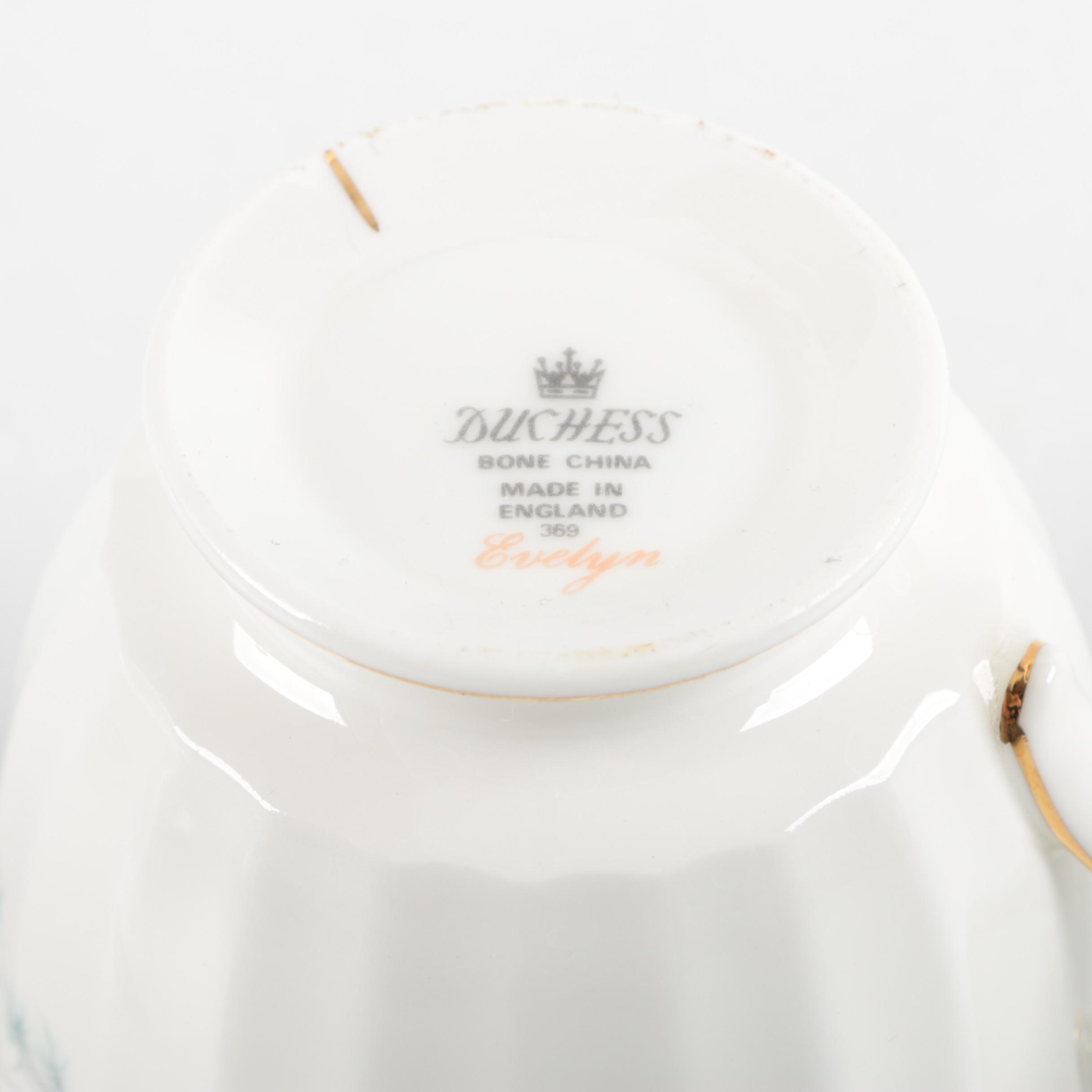 English Bone China Tea Cups and Saucers including Duchess