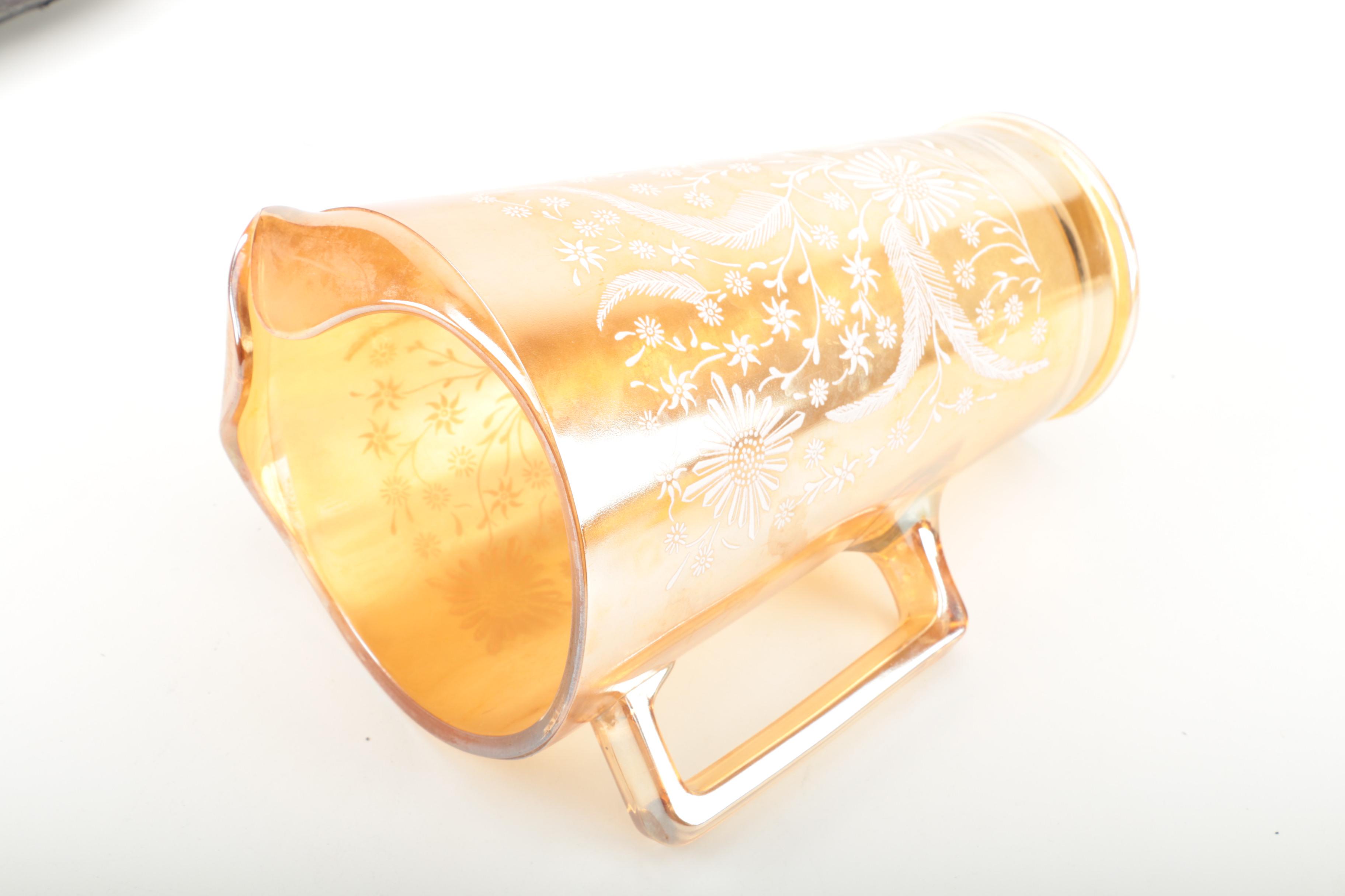 Vintage Glass Tableware and Candy Dish