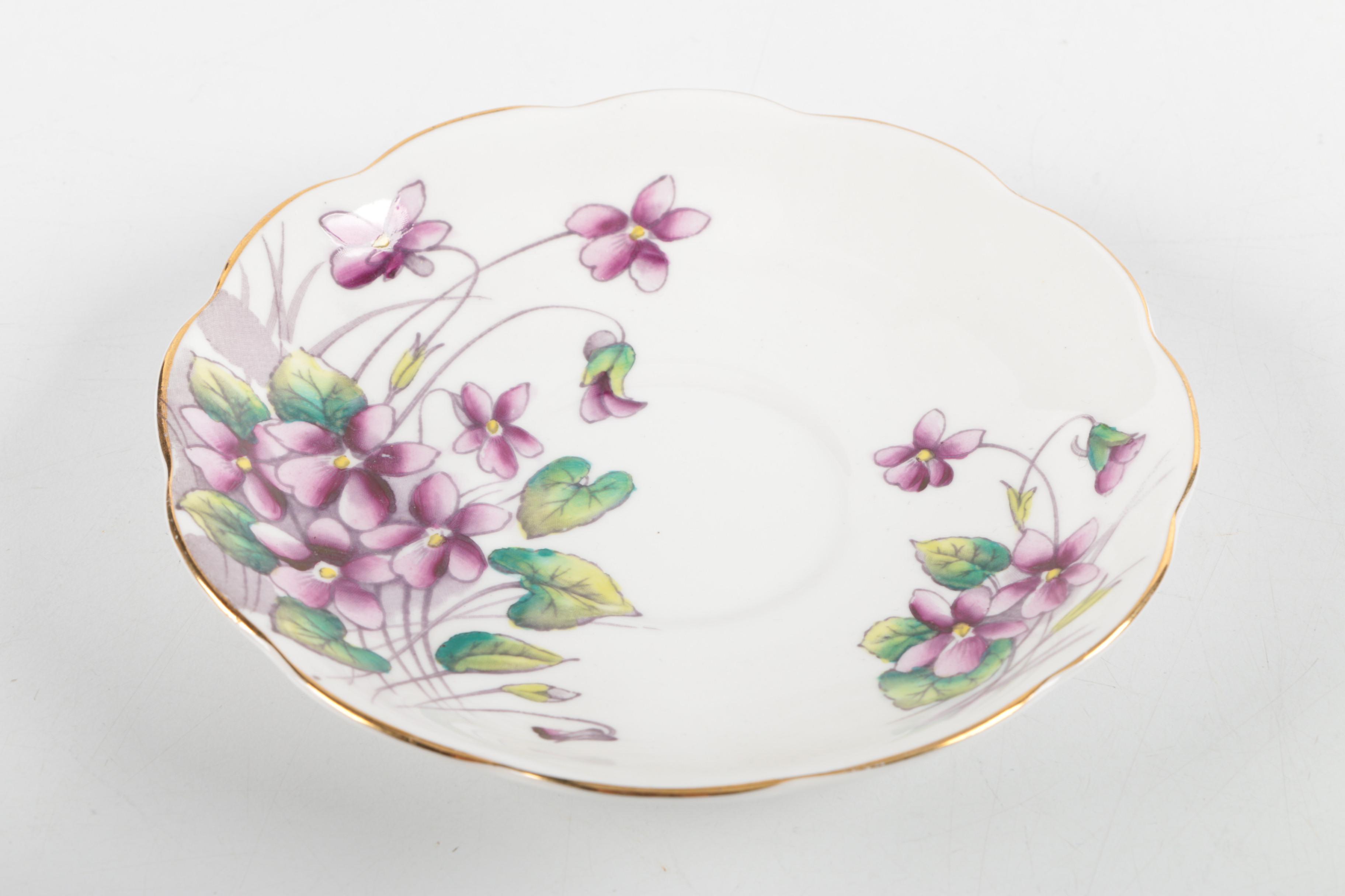 English and French Bone China Tea Cups and Saucers including Royal Albert