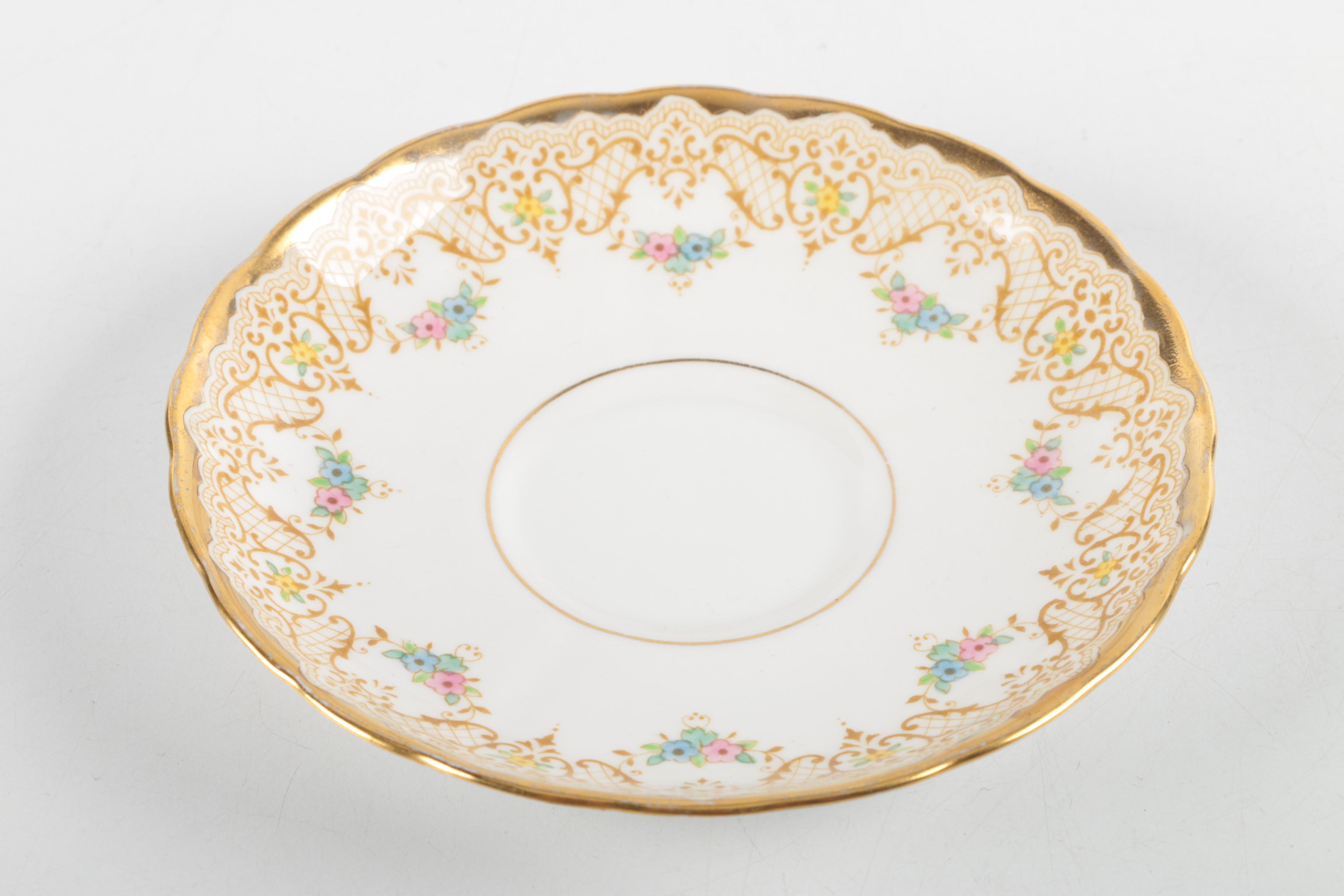 English and French Bone China Tea Cups and Saucers including Royal Albert