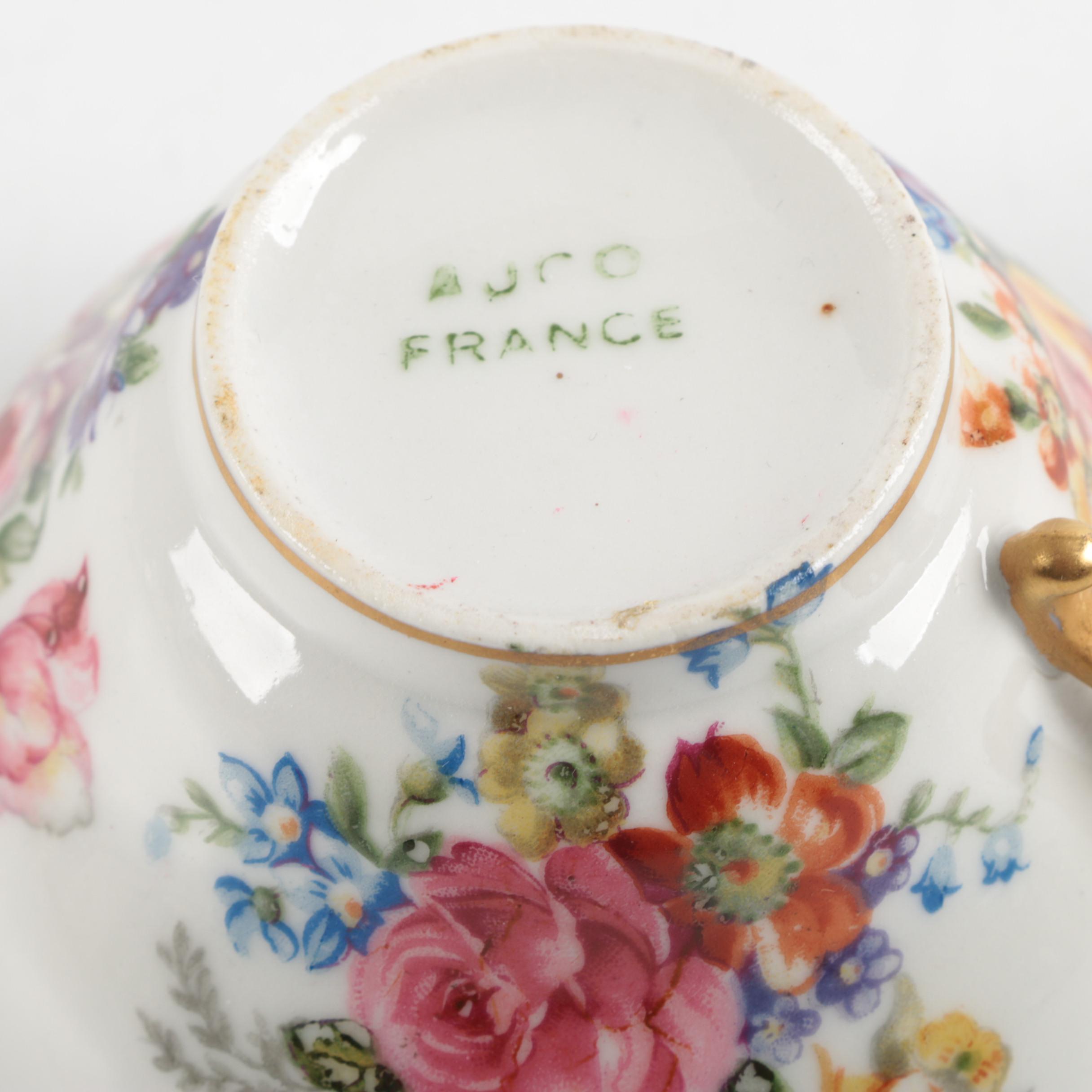 English and French Bone China Tea Cups and Saucers including Royal Albert