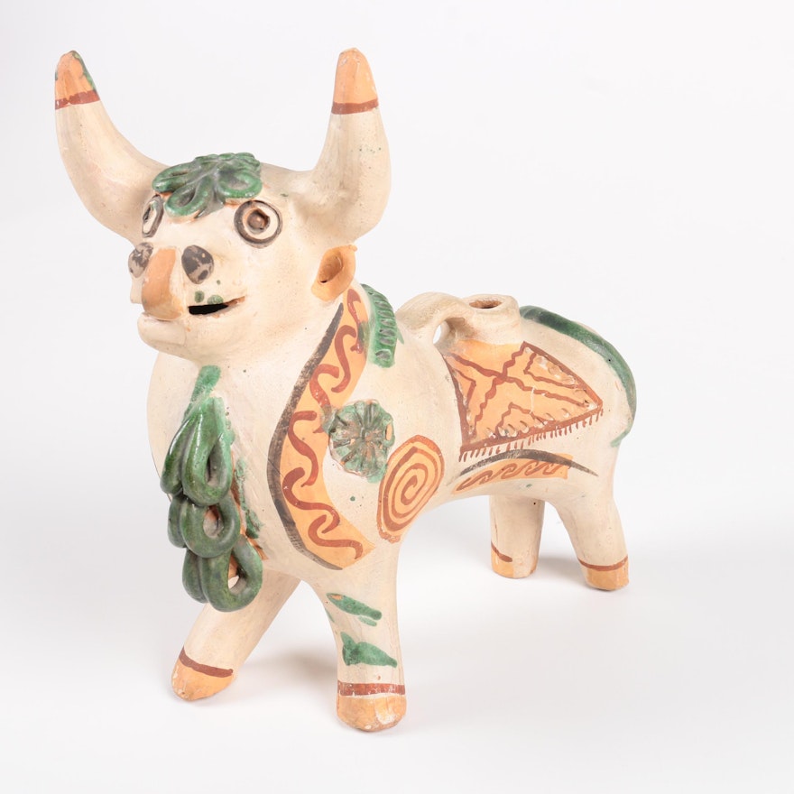 Decorative Ceramic Bull Figurine