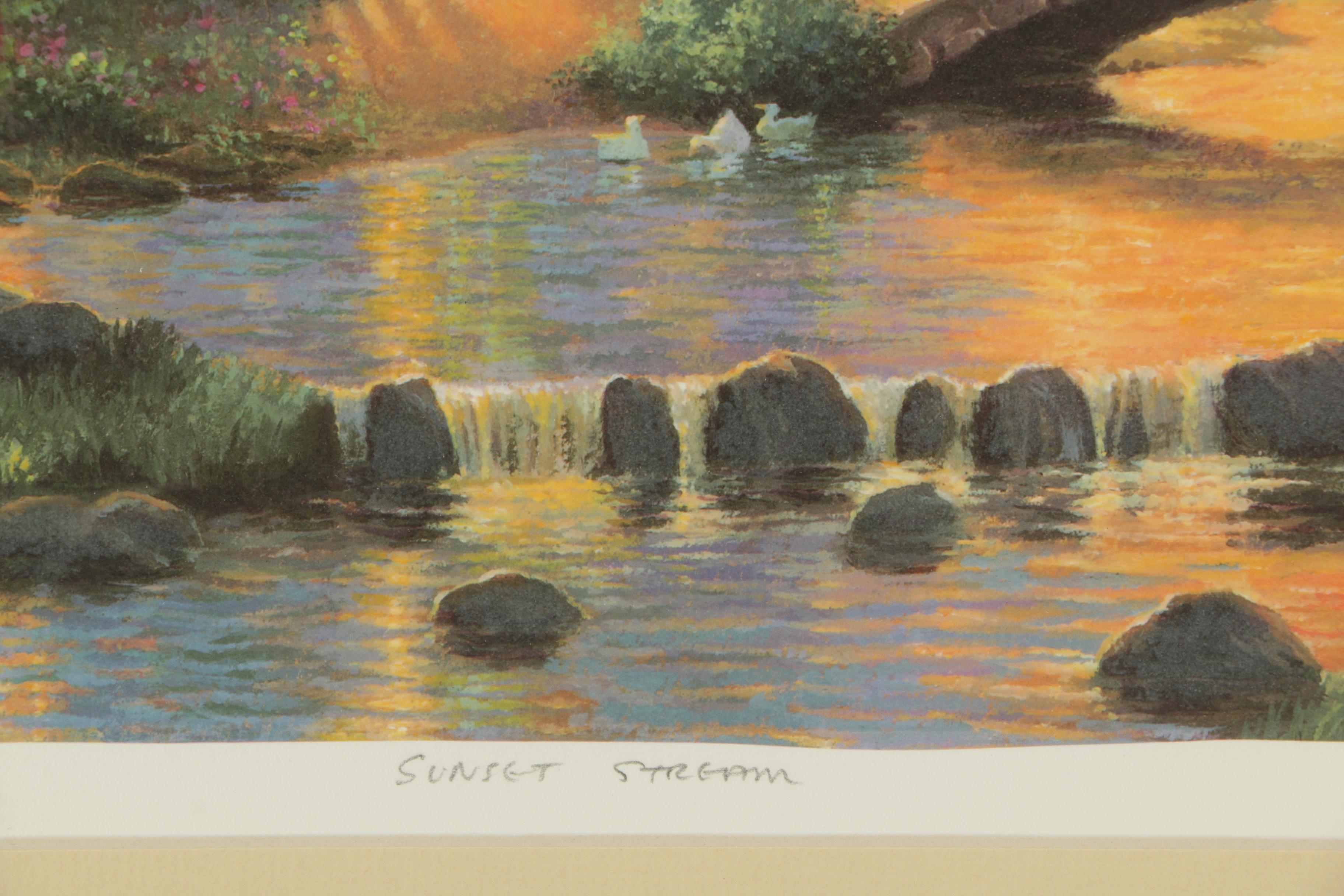 Andrew Warden Artist's Proof Reproduction Print "Sunset Stream"