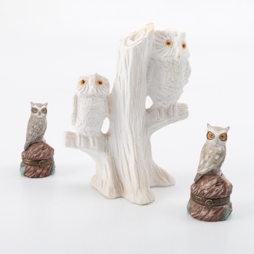 A Collection of Ceramic Owl Figurines