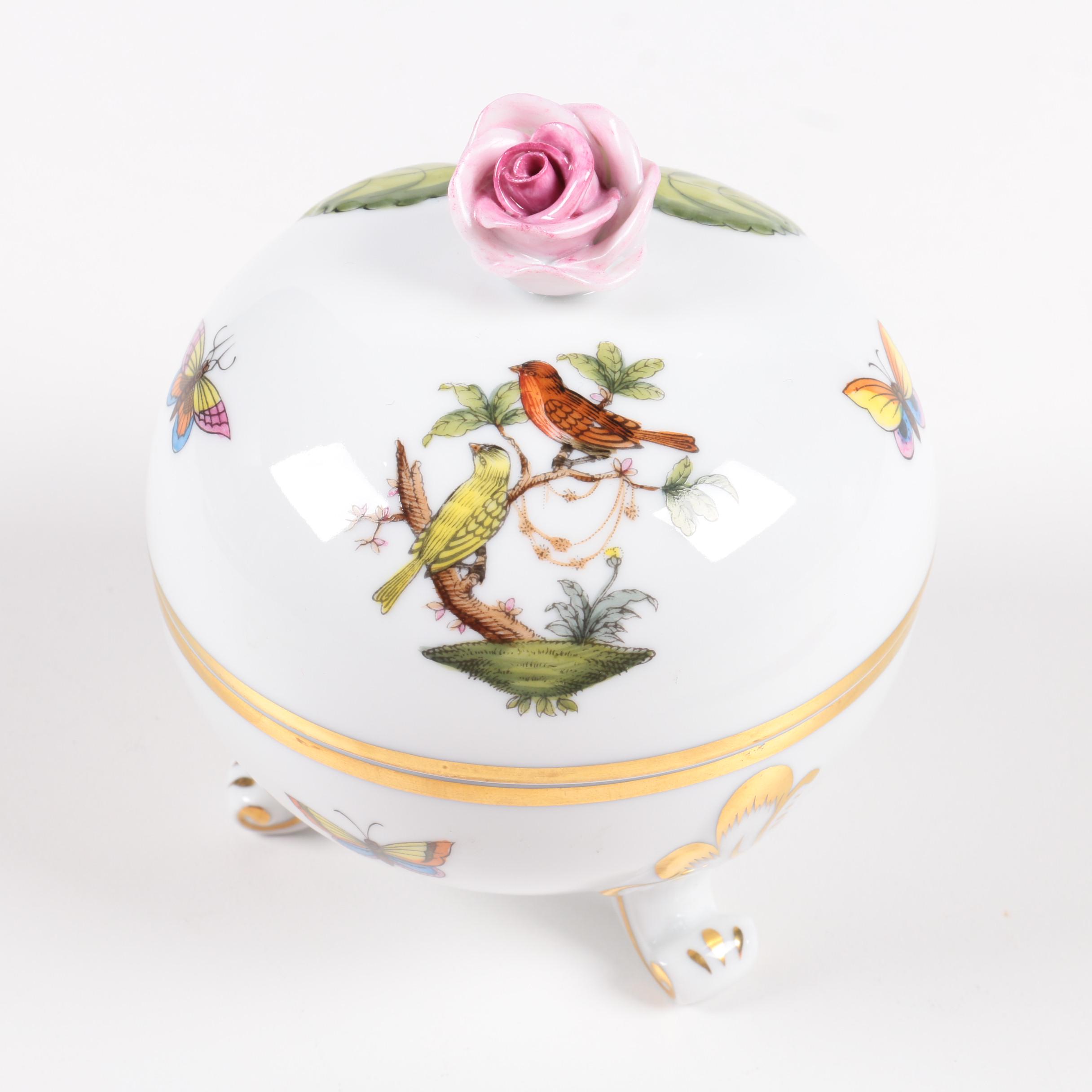 Herend Hungary "Rothschild Bird" Trinket Box