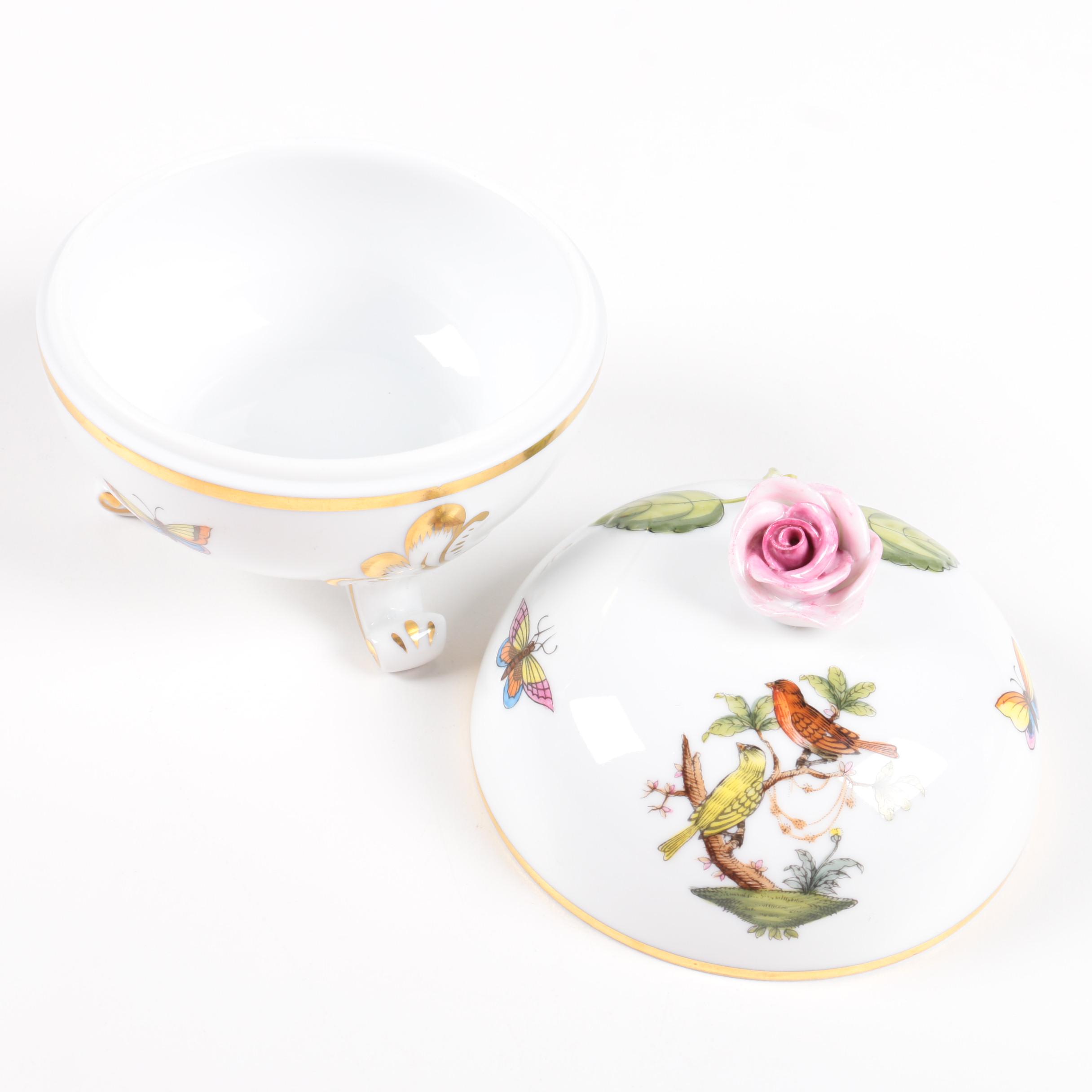 Herend Hungary "Rothschild Bird" Trinket Box