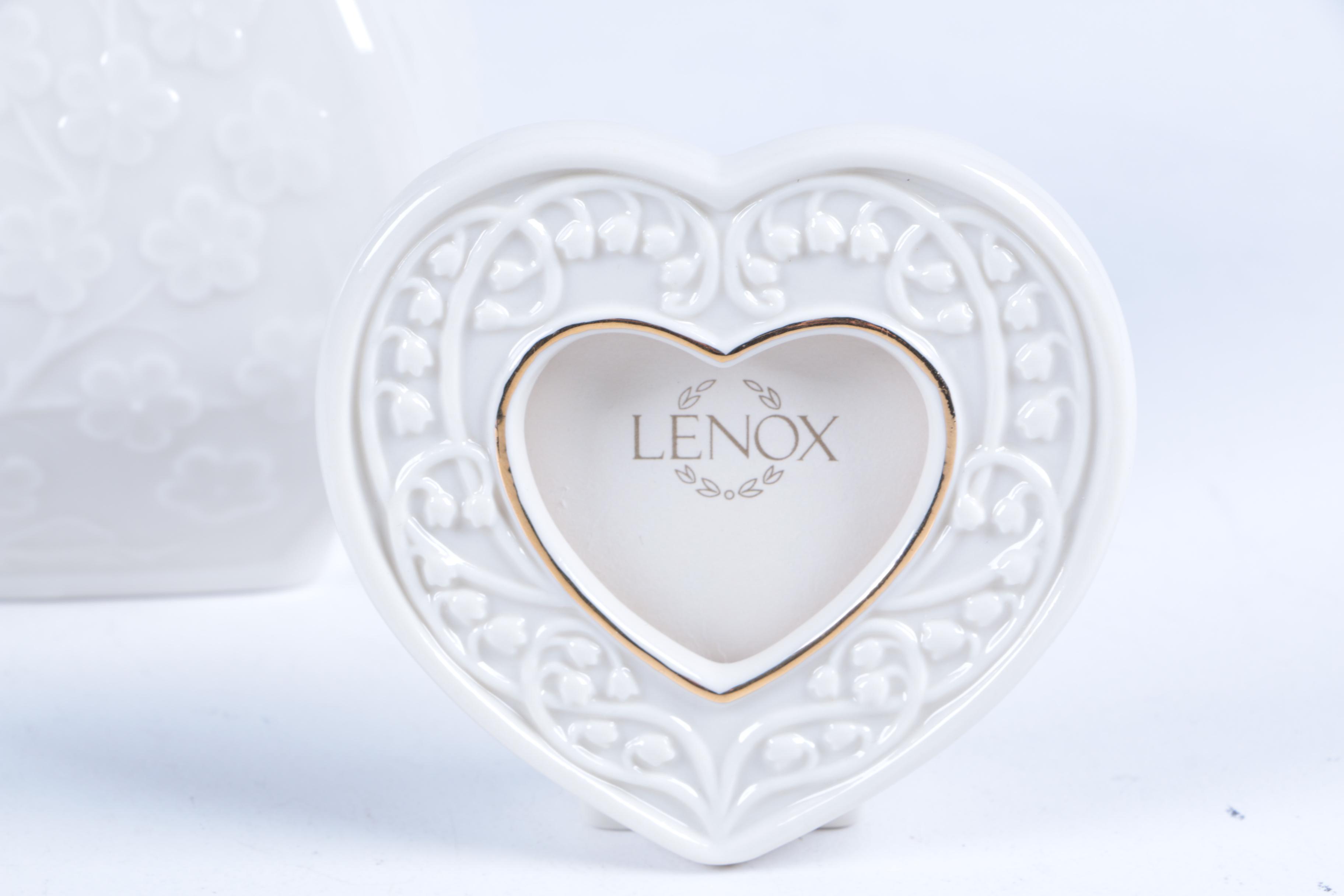 Lenox Vase and Heart Shaped Picture Frame
