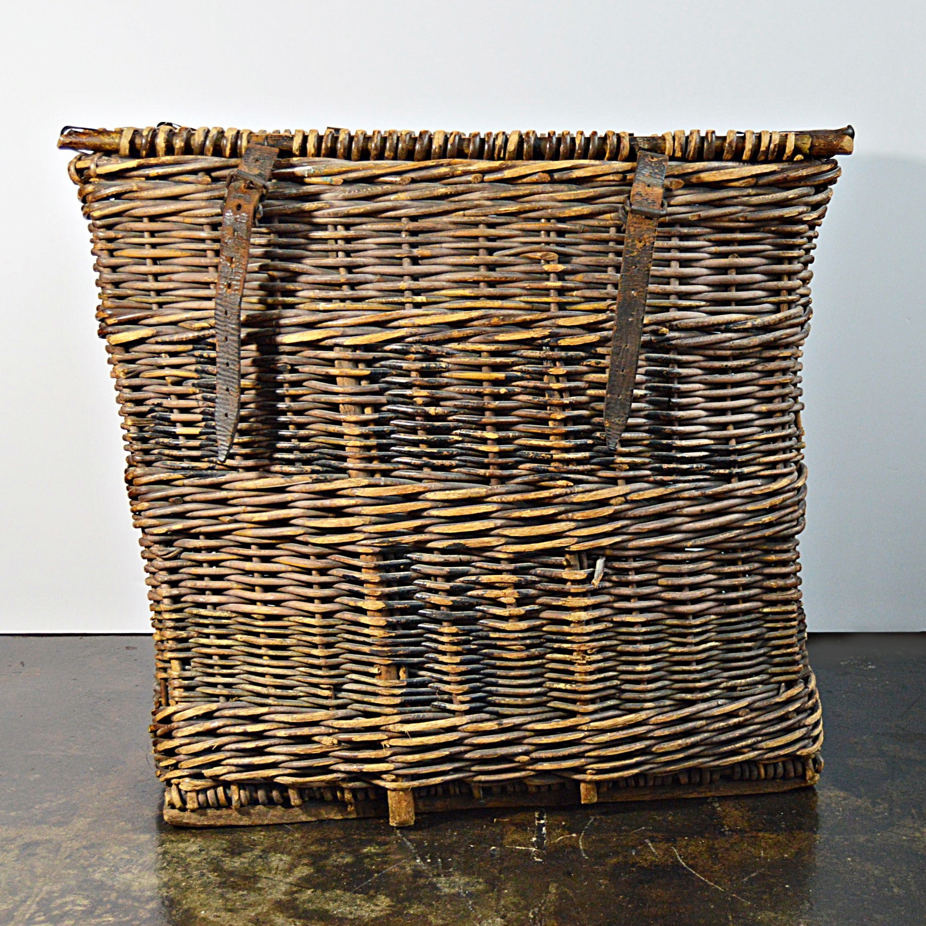 Vintage  Woven Wicker Steamer Ship Trunk