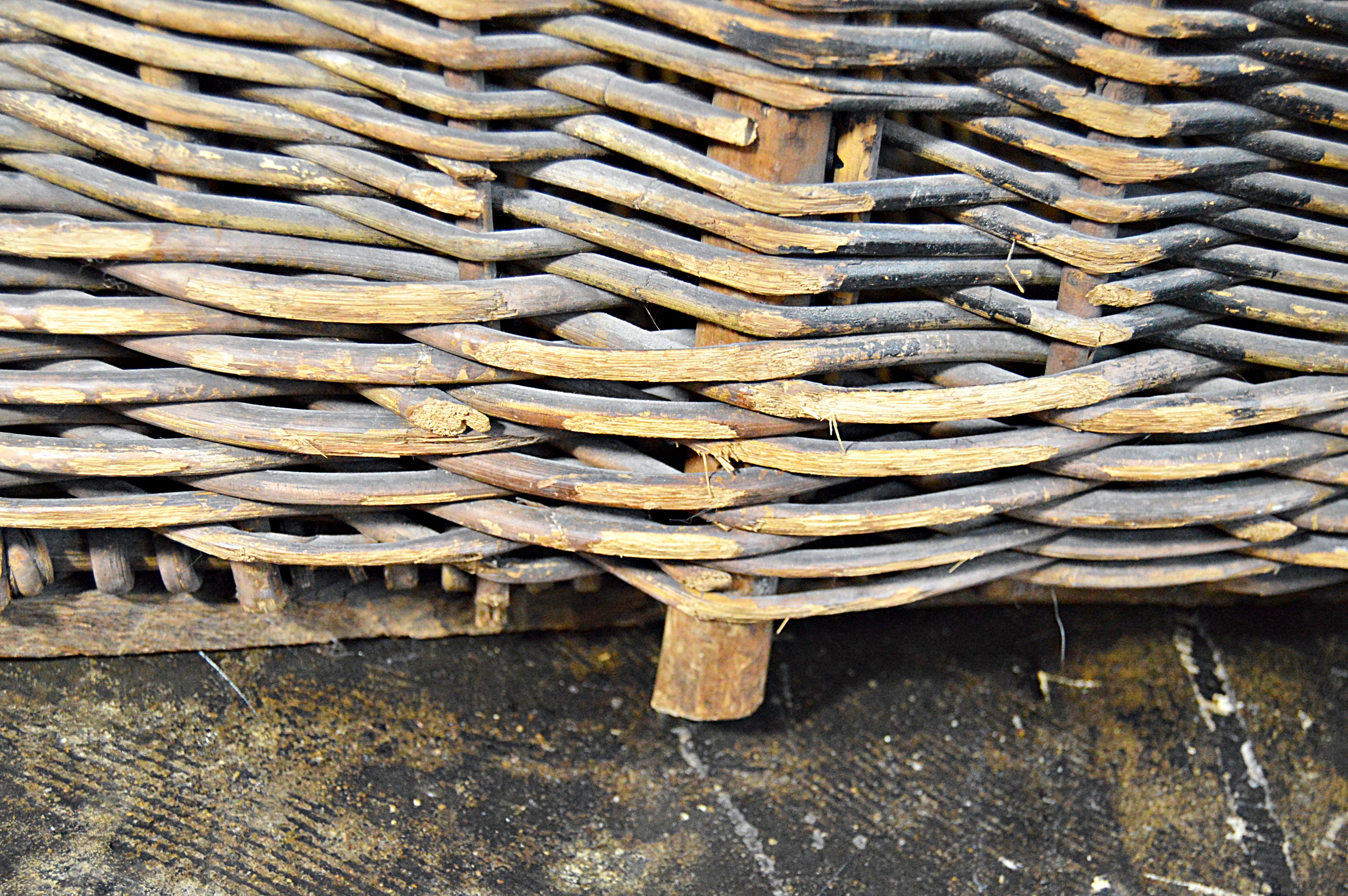 Vintage  Woven Wicker Steamer Ship Trunk