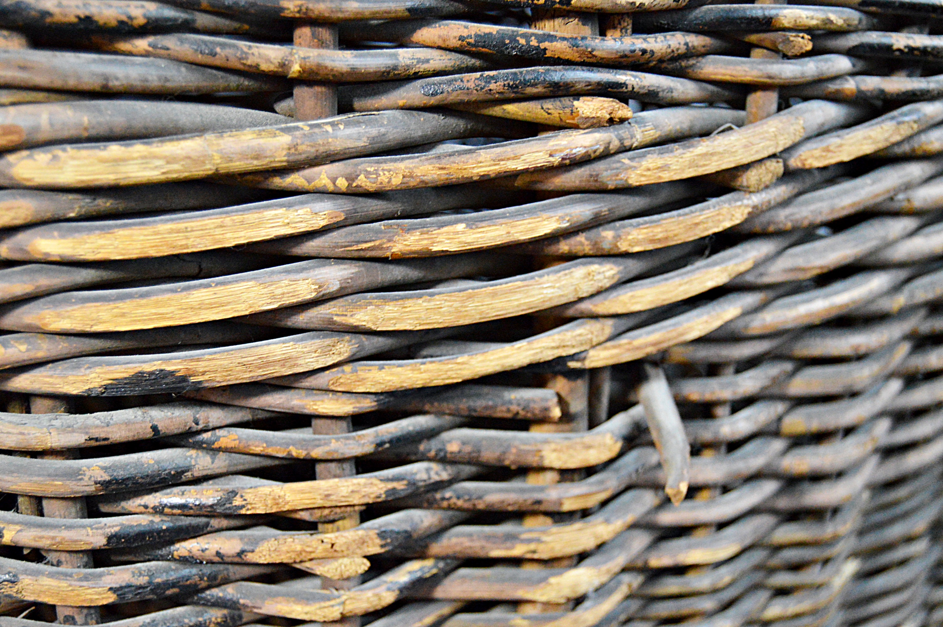 Vintage  Woven Wicker Steamer Ship Trunk