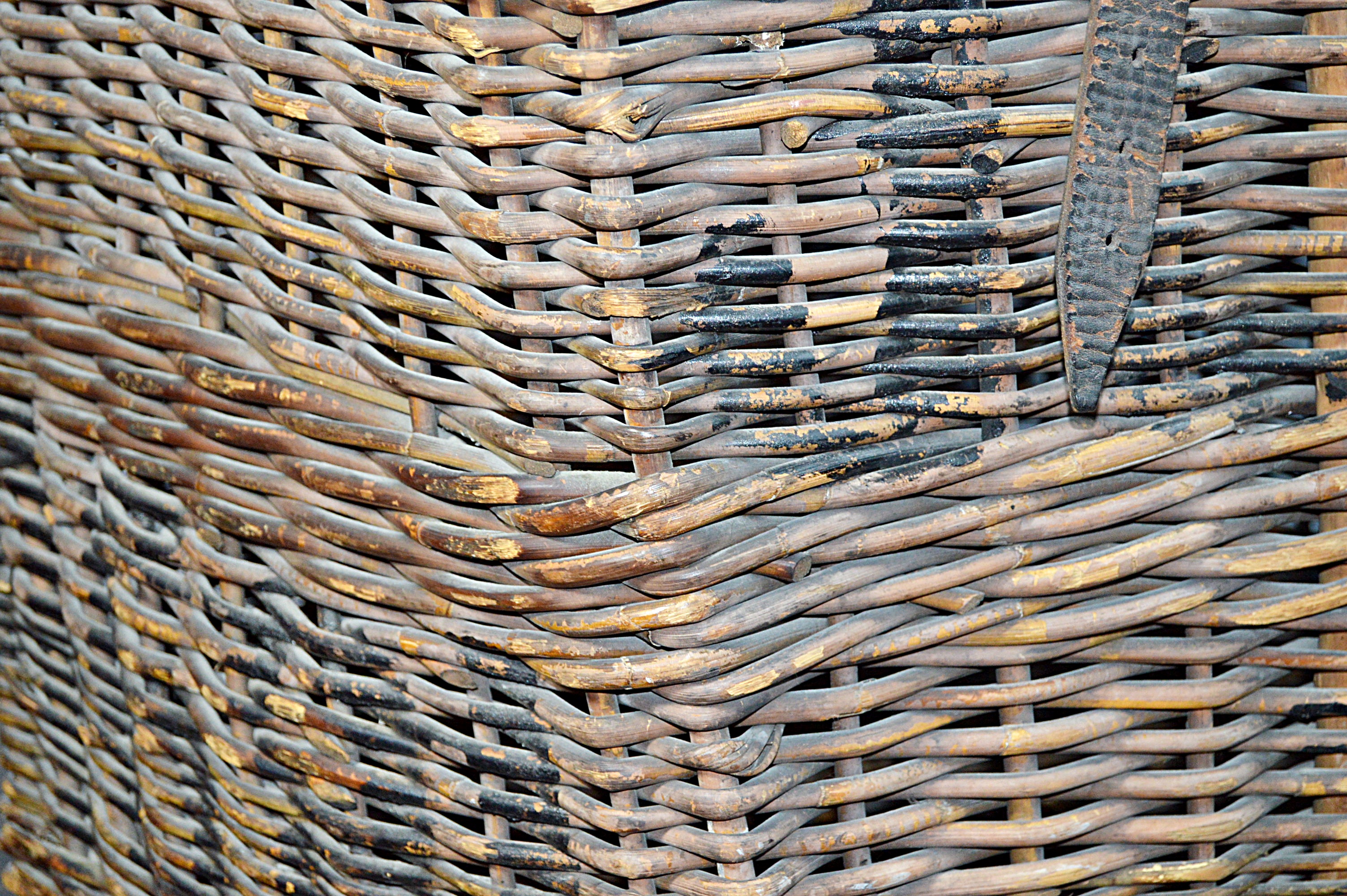 Vintage  Woven Wicker Steamer Ship Trunk