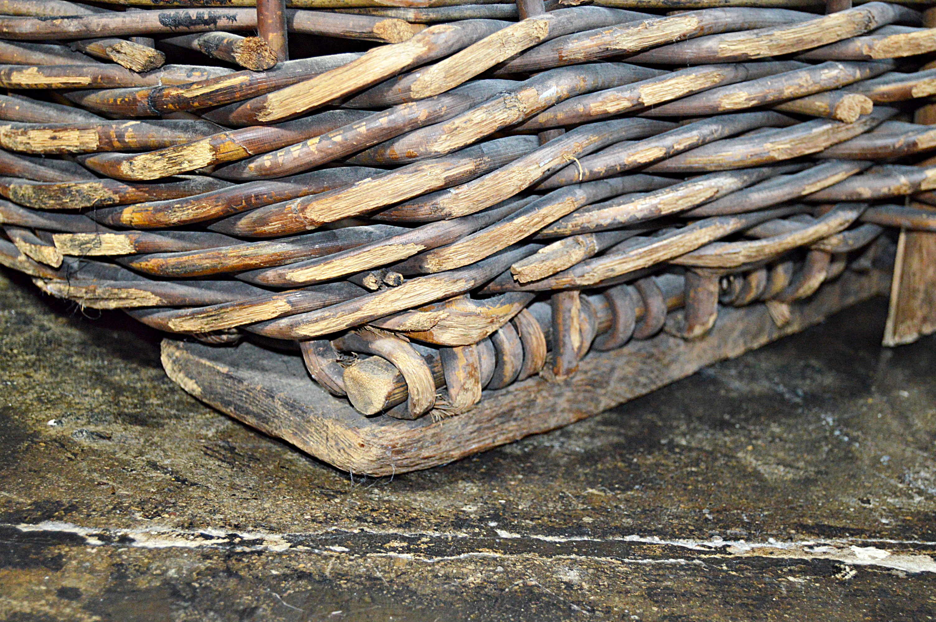Vintage  Woven Wicker Steamer Ship Trunk