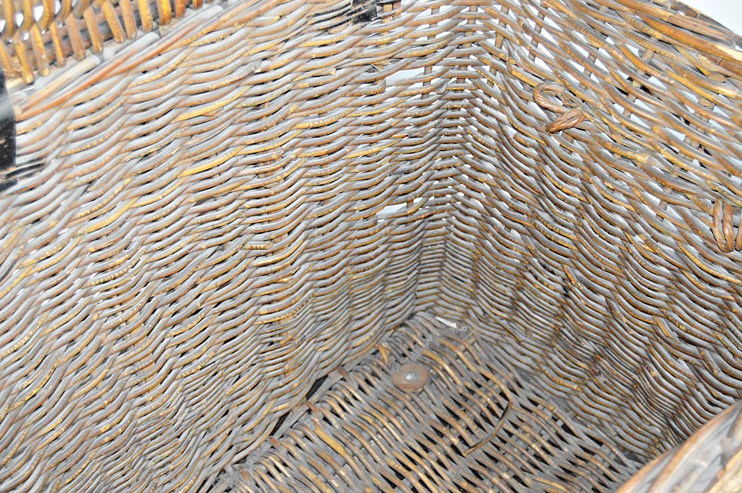 Vintage  Woven Wicker Steamer Ship Trunk