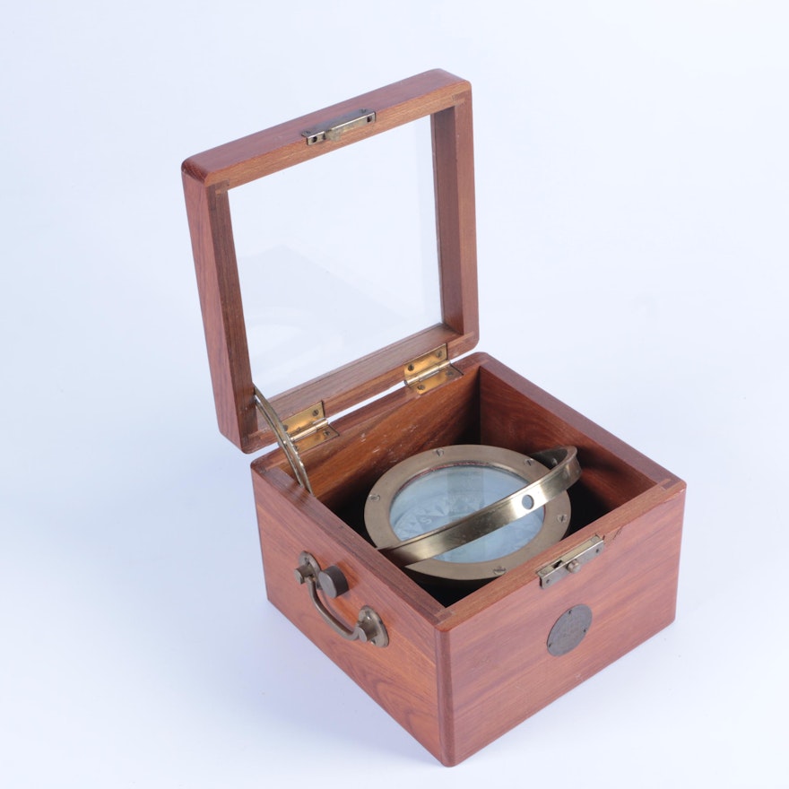 Mariner Compass in Wood Case by Solver & Svarrer, Iver C. Weilbach & Co.