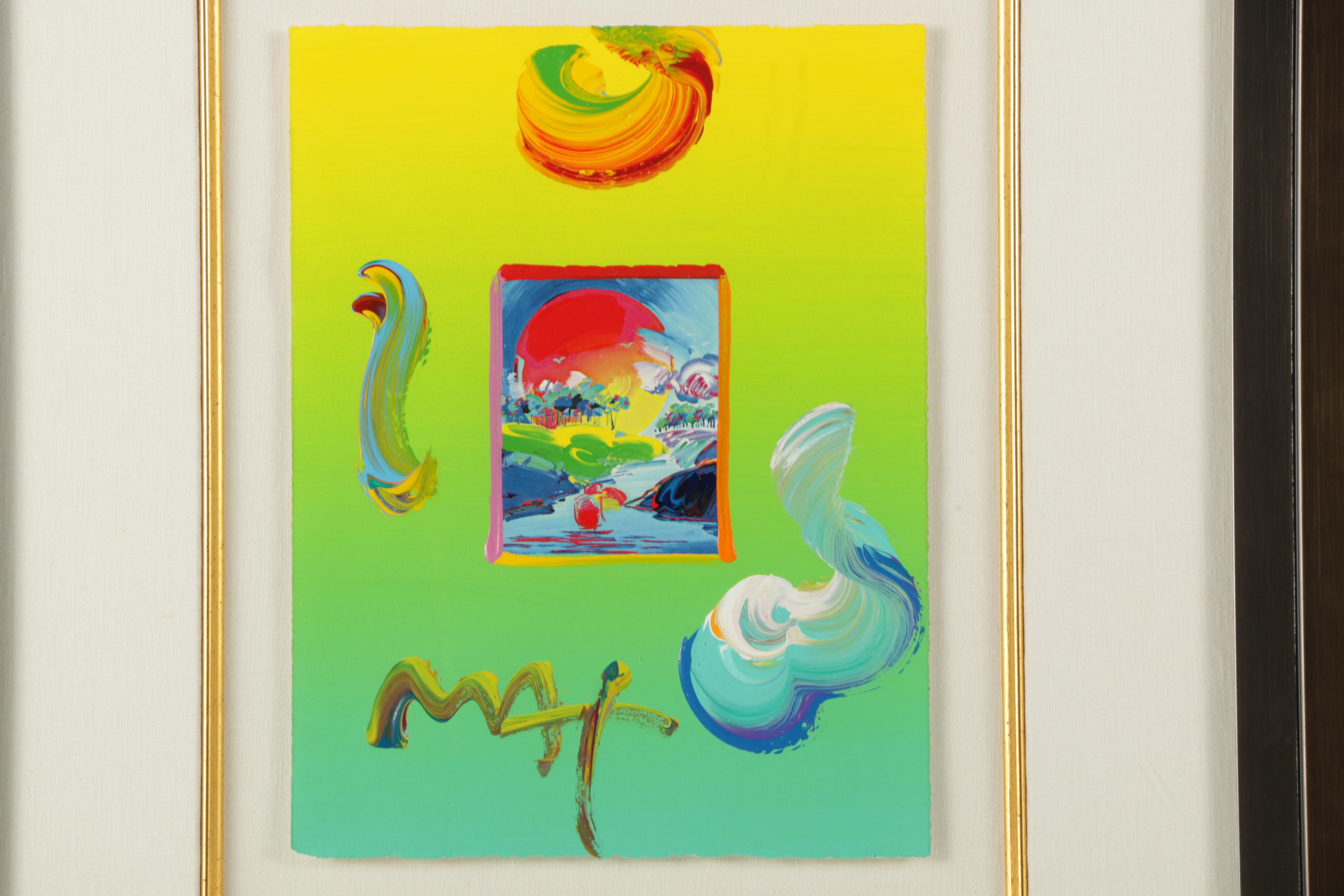 Peter Max Embellished Giclée Print on Paper "Without Borders"