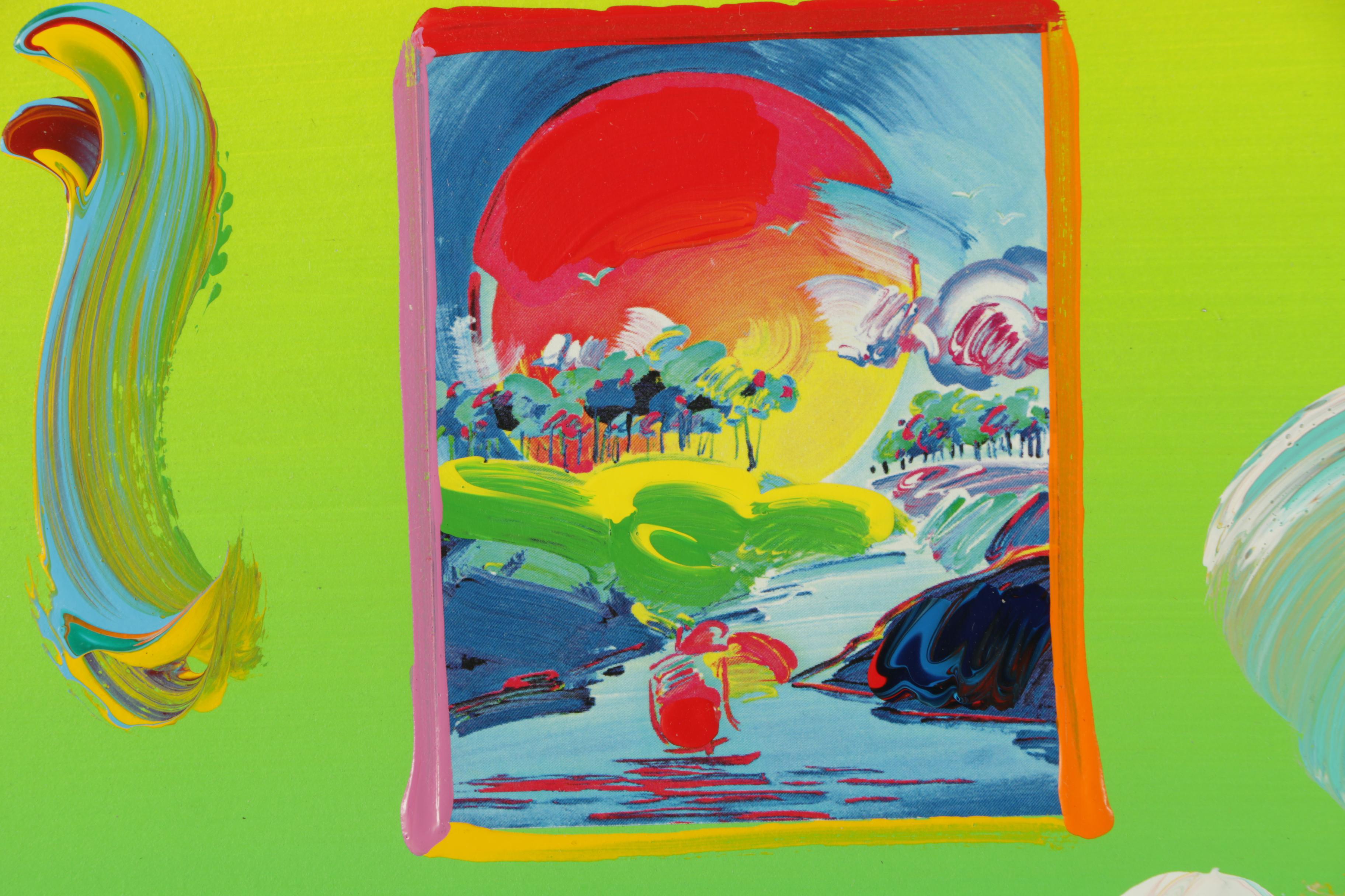 Peter Max Embellished Giclée Print on Paper "Without Borders"