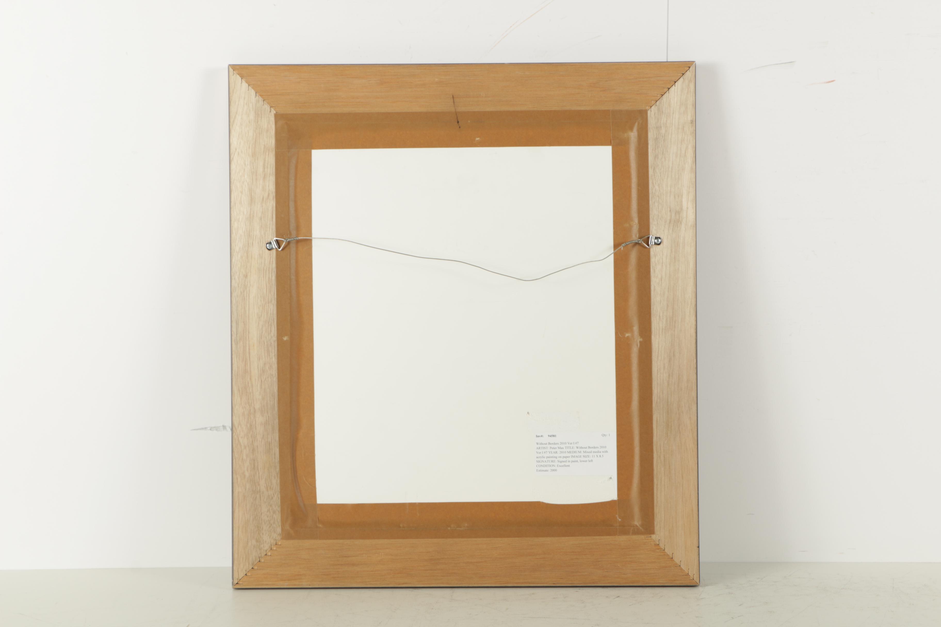 Peter Max Embellished Giclée Print on Paper "Without Borders"