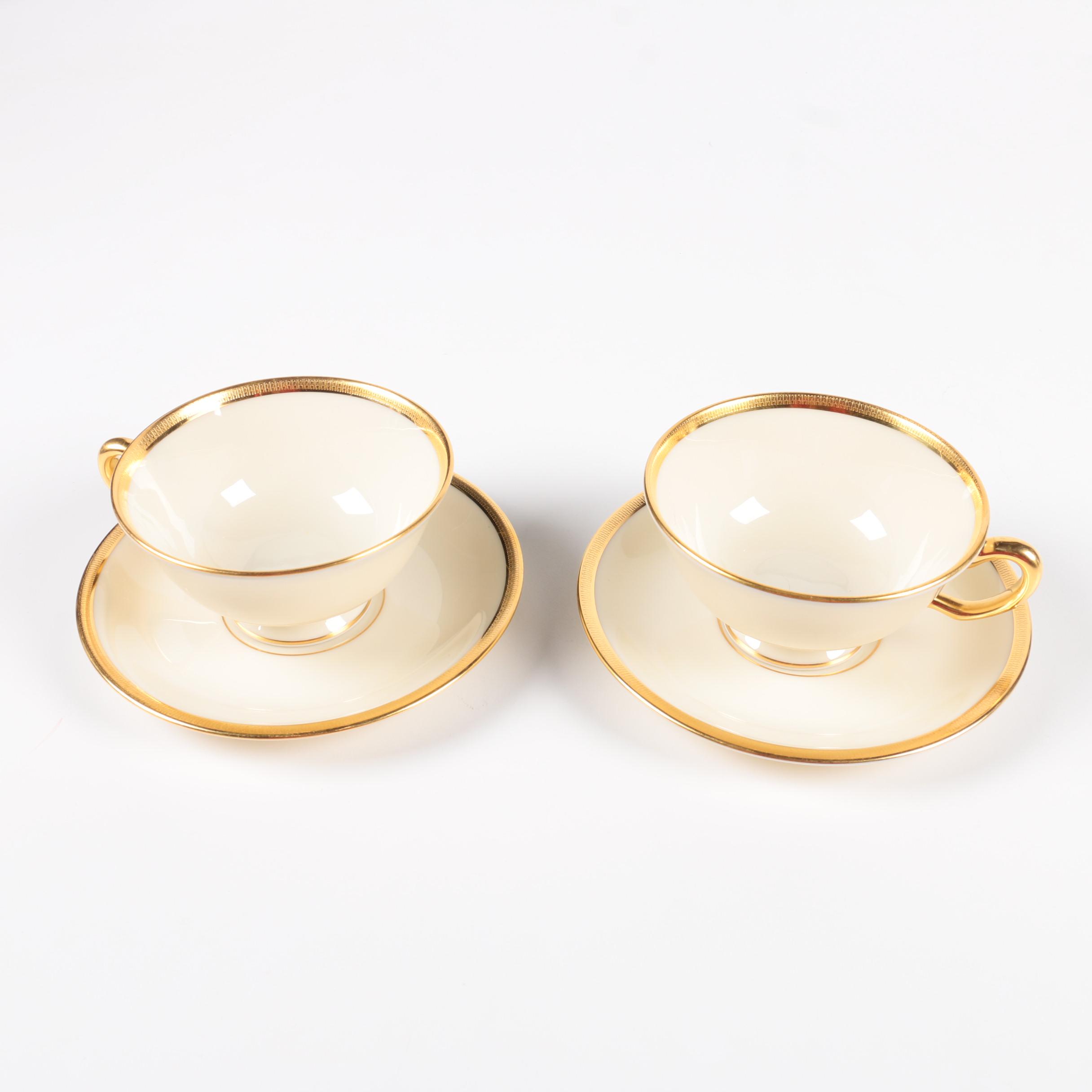 Lenox "Tuxedo" Teacups and Saucers