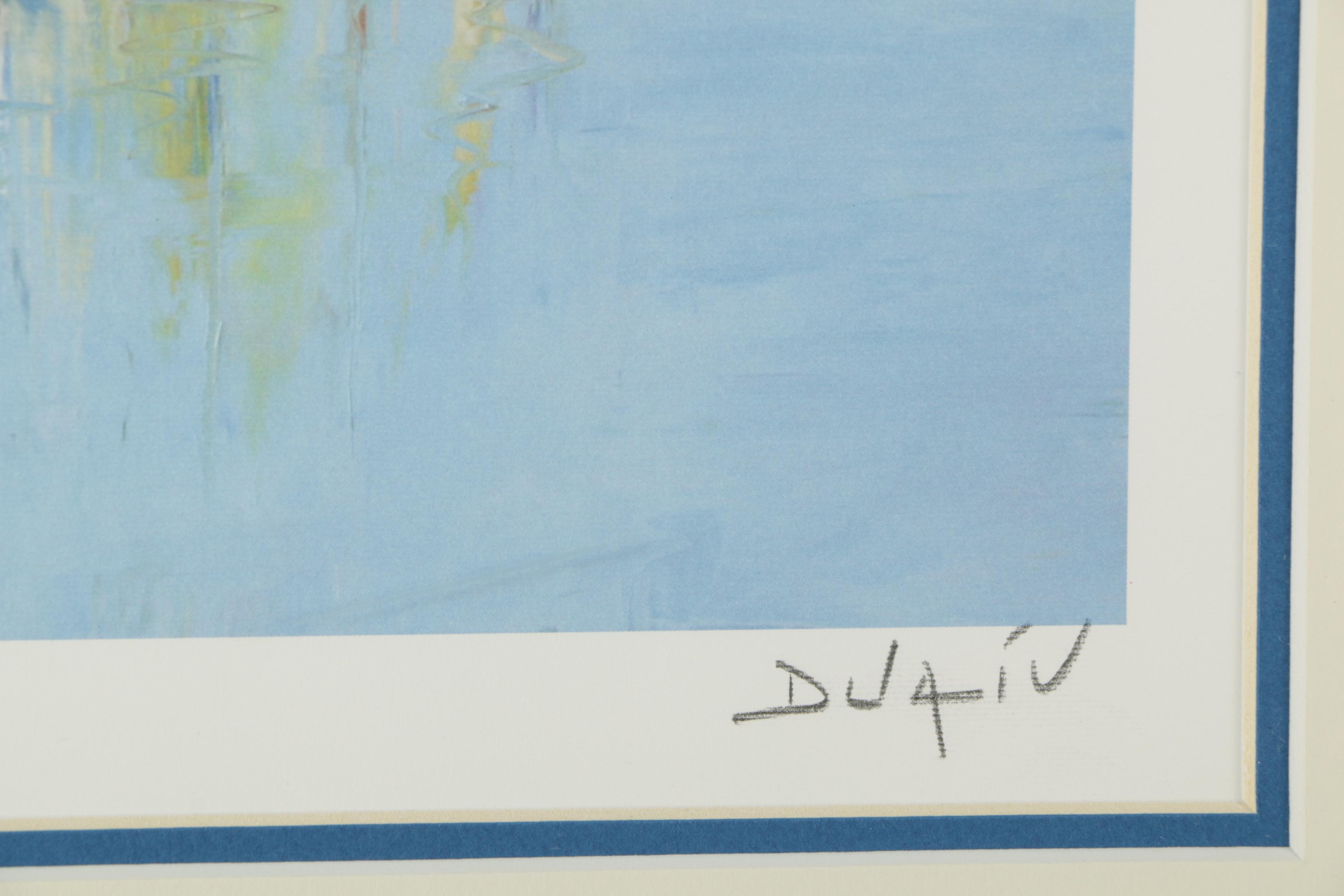 Duaiv Limited Edition Offset Lithograph "Calm and Sailboats"