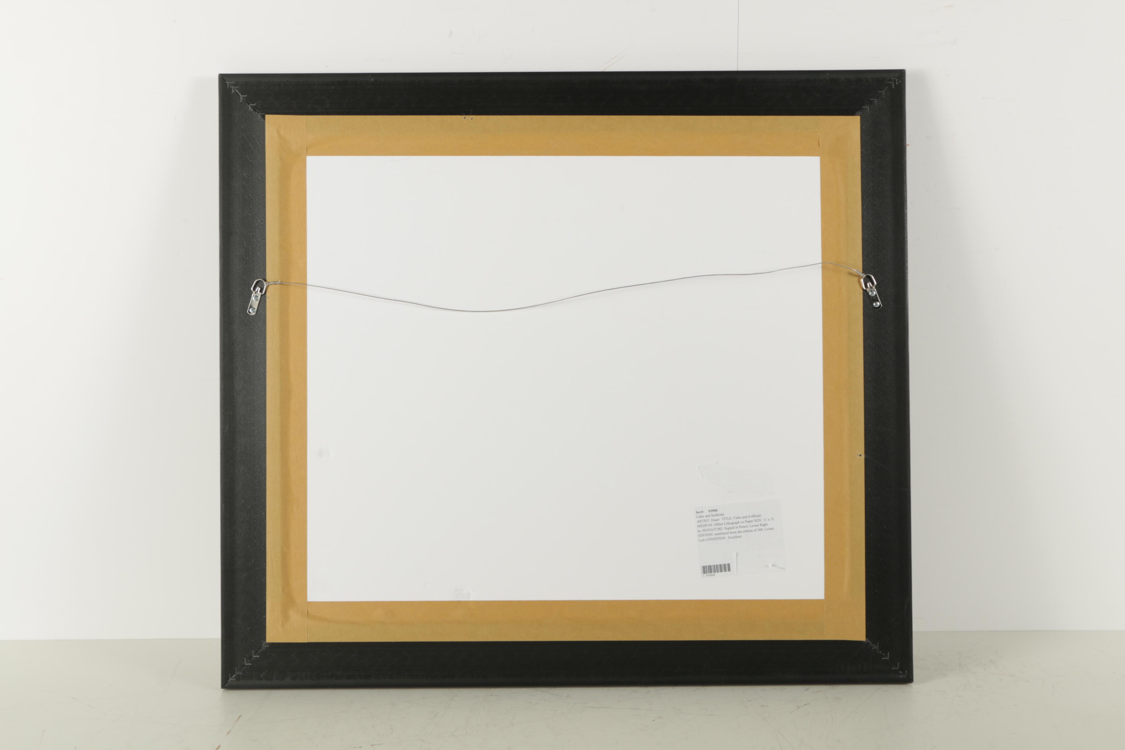 Duaiv Limited Edition Offset Lithograph "Calm and Sailboats"