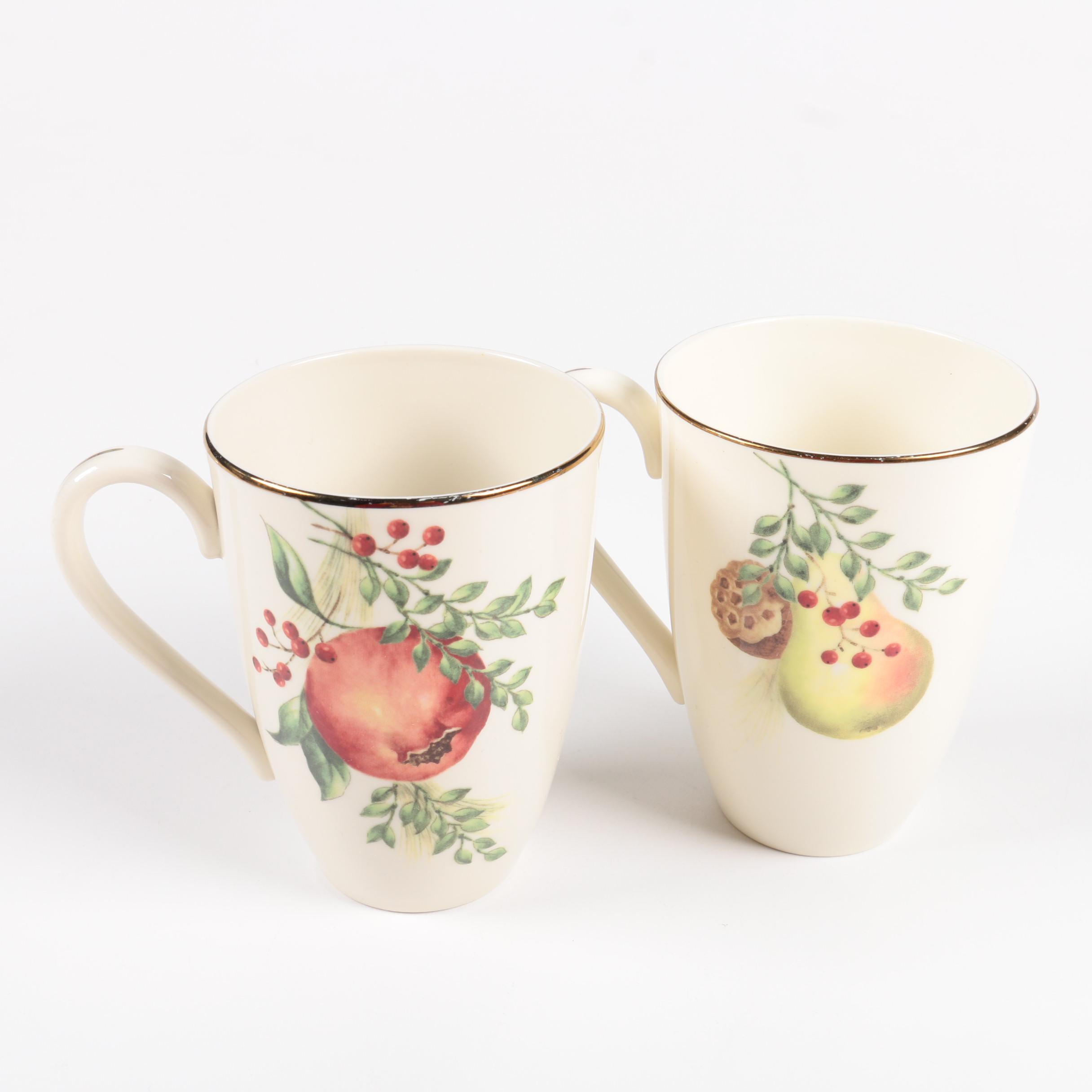 Lenox "Williamsburg Boxwood and Pine" Mugs