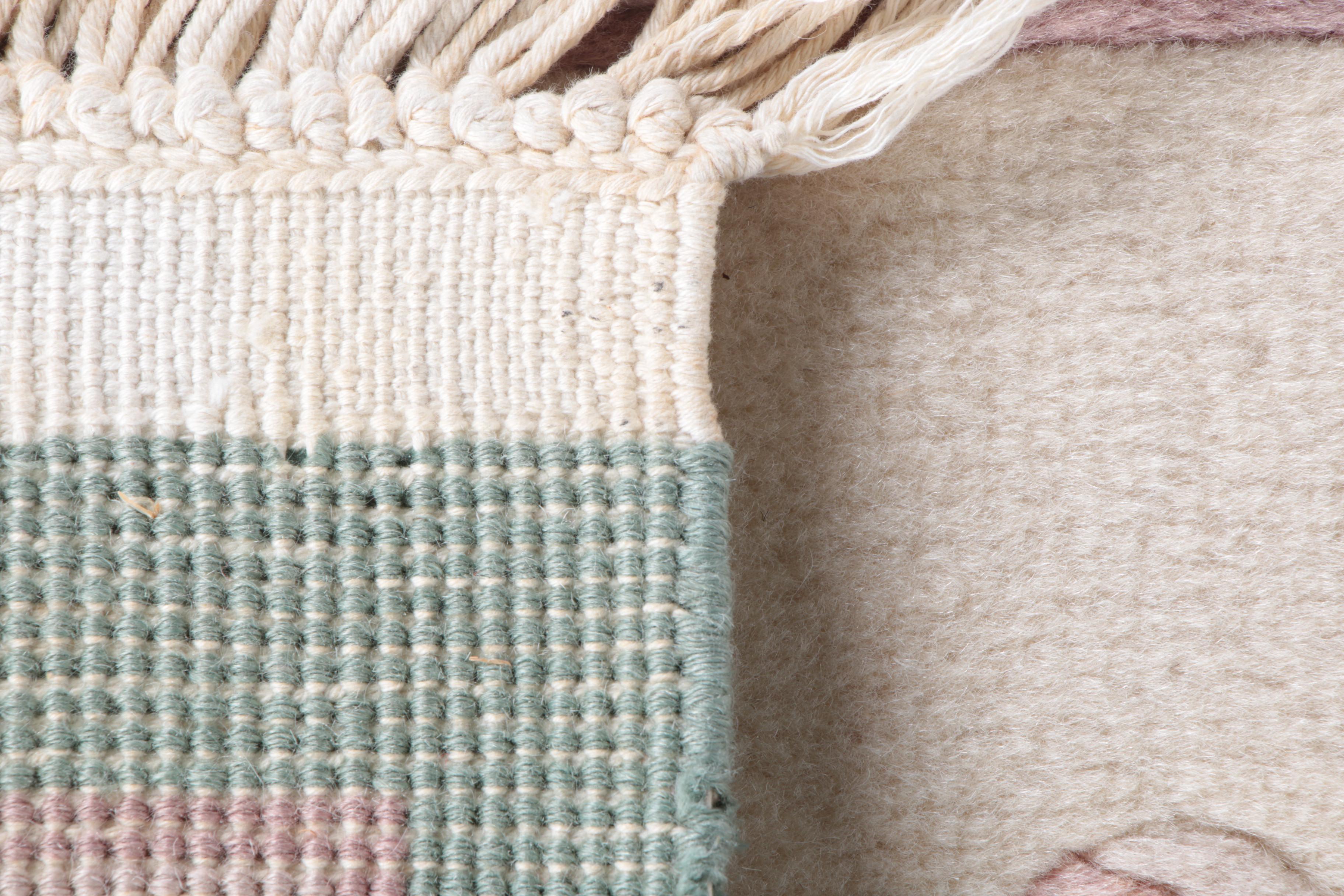 Hand-Knotted and Carved Chinese Wool Area Rug