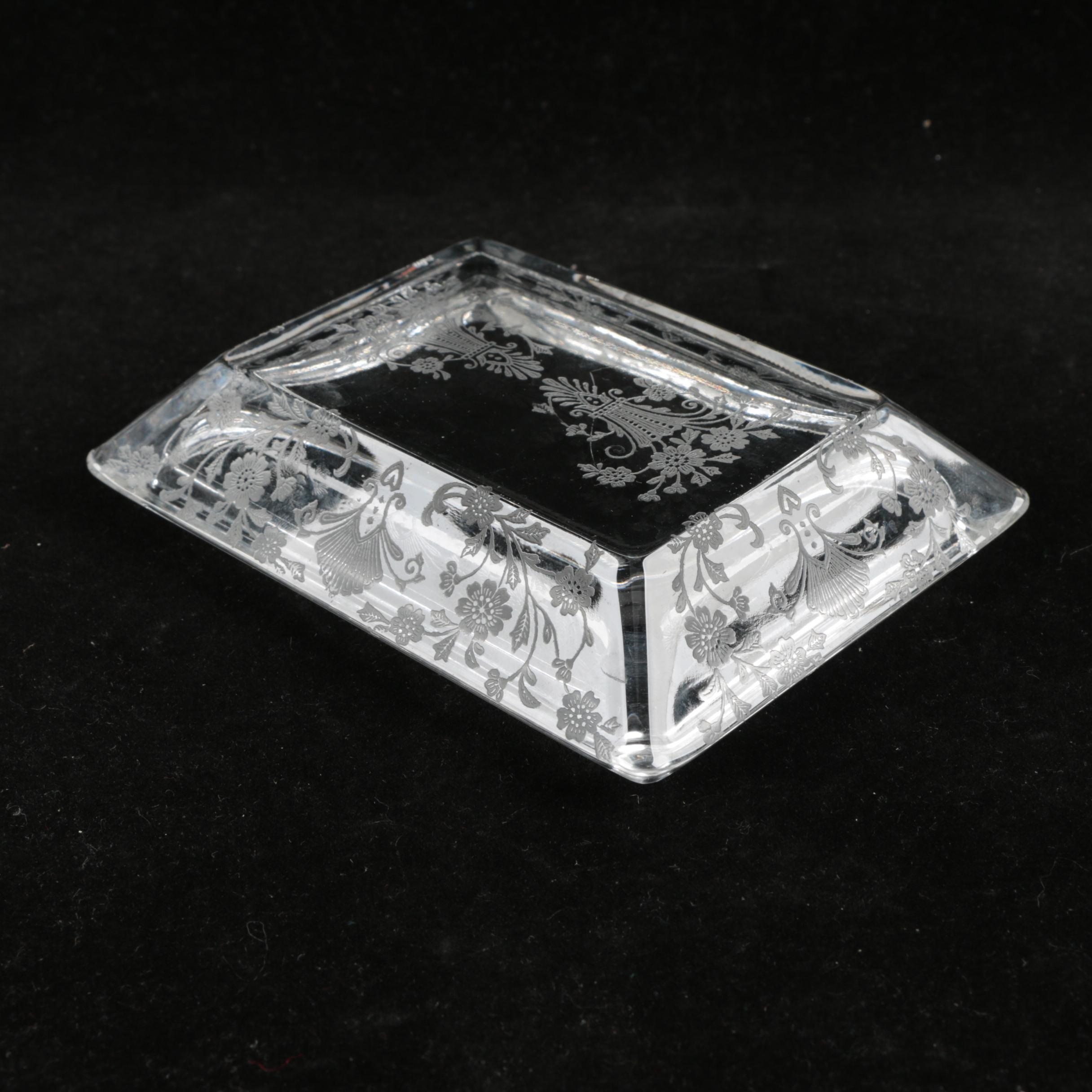 Etched Glass Trinket Box