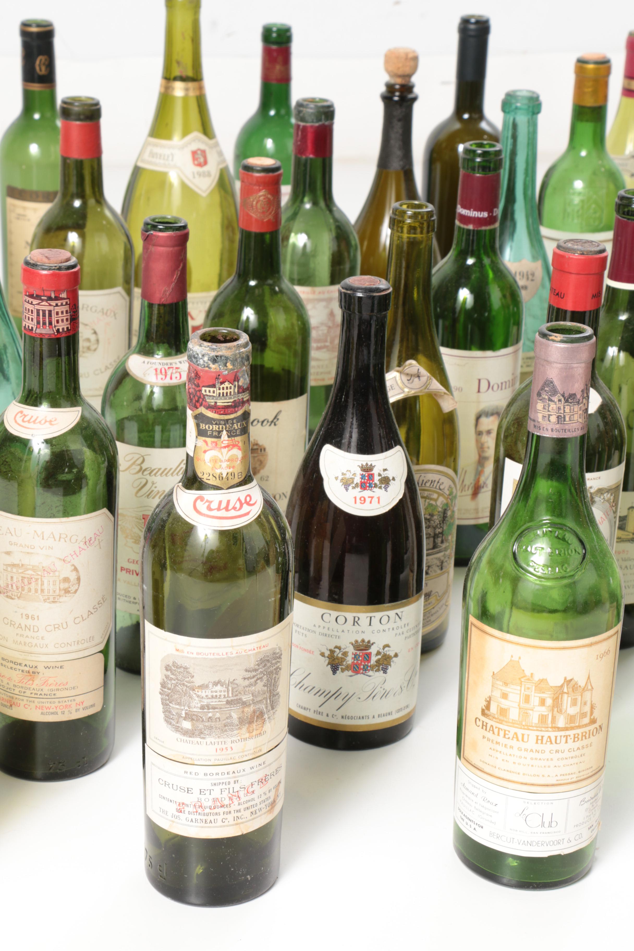 Vintage and Modern Wine Bottle Collection
