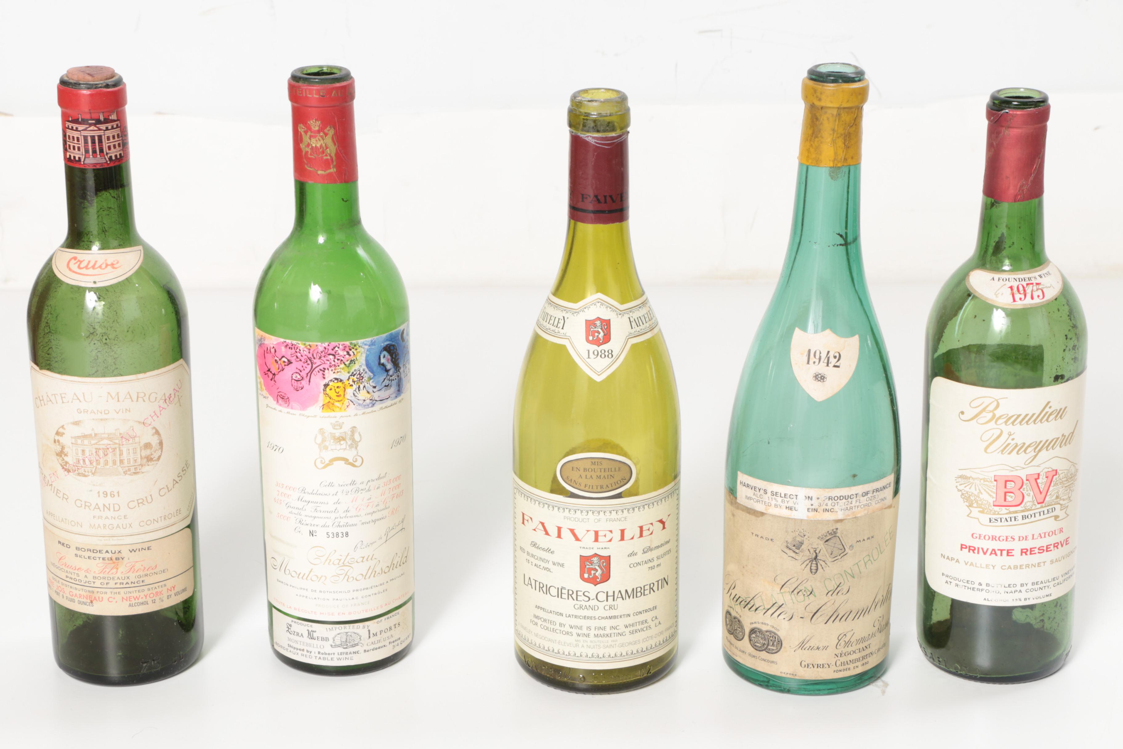 Vintage and Modern Wine Bottle Collection