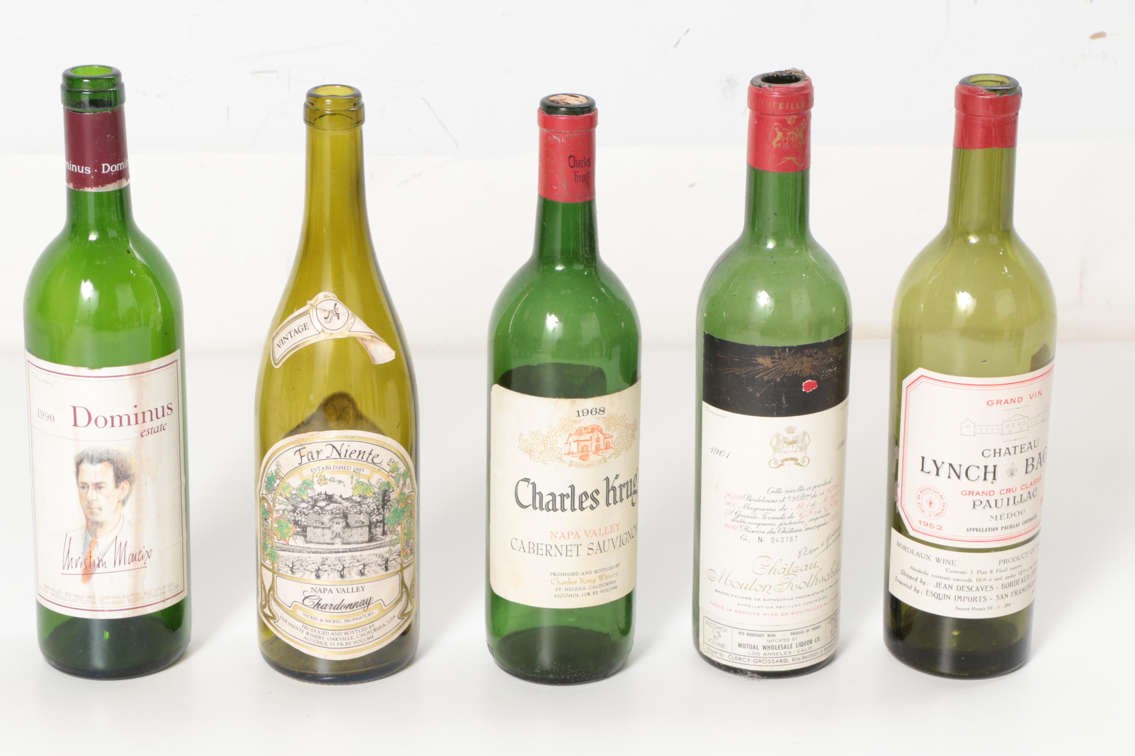 Vintage and Modern Wine Bottle Collection