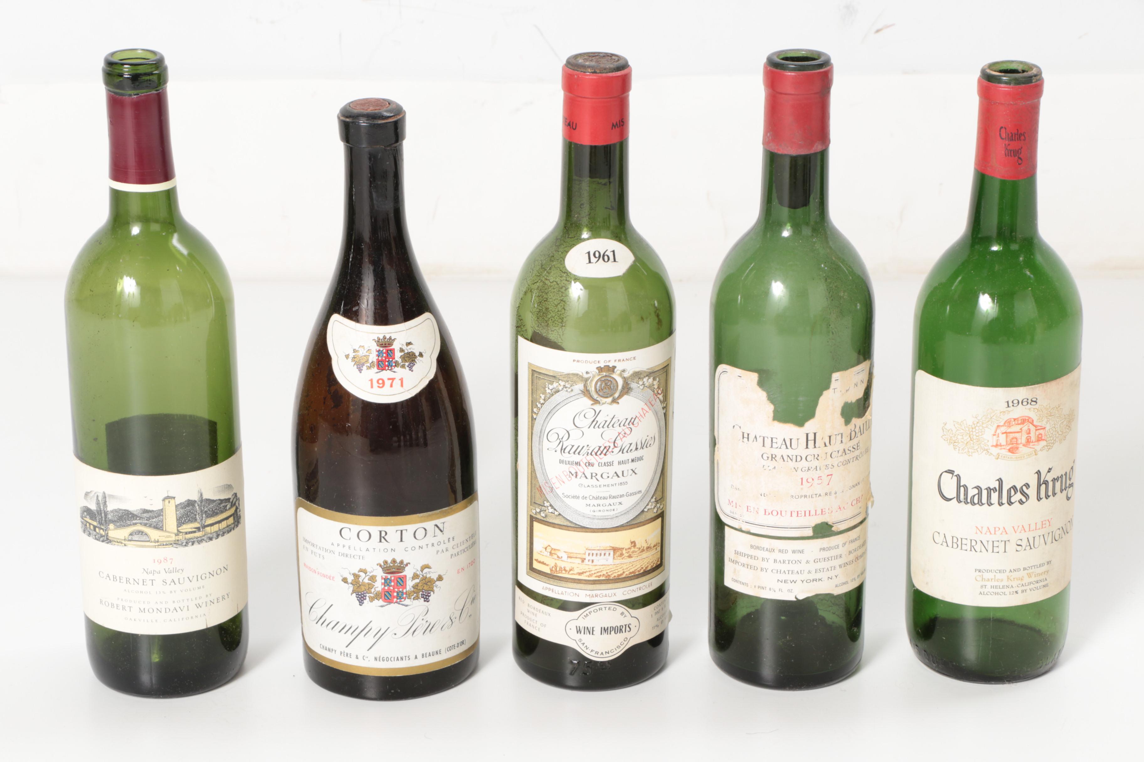 Vintage and Modern Wine Bottle Collection