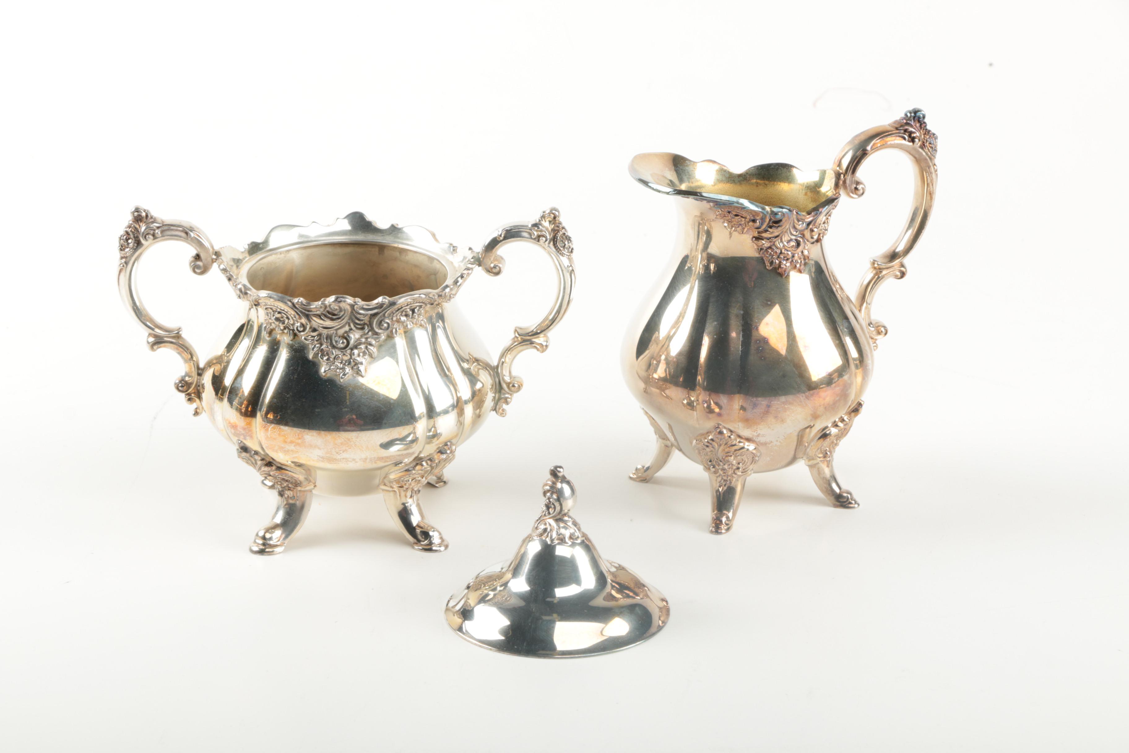 Wallace "Baroque" Silver Plate Coffee and Tea Service with Tea Tray