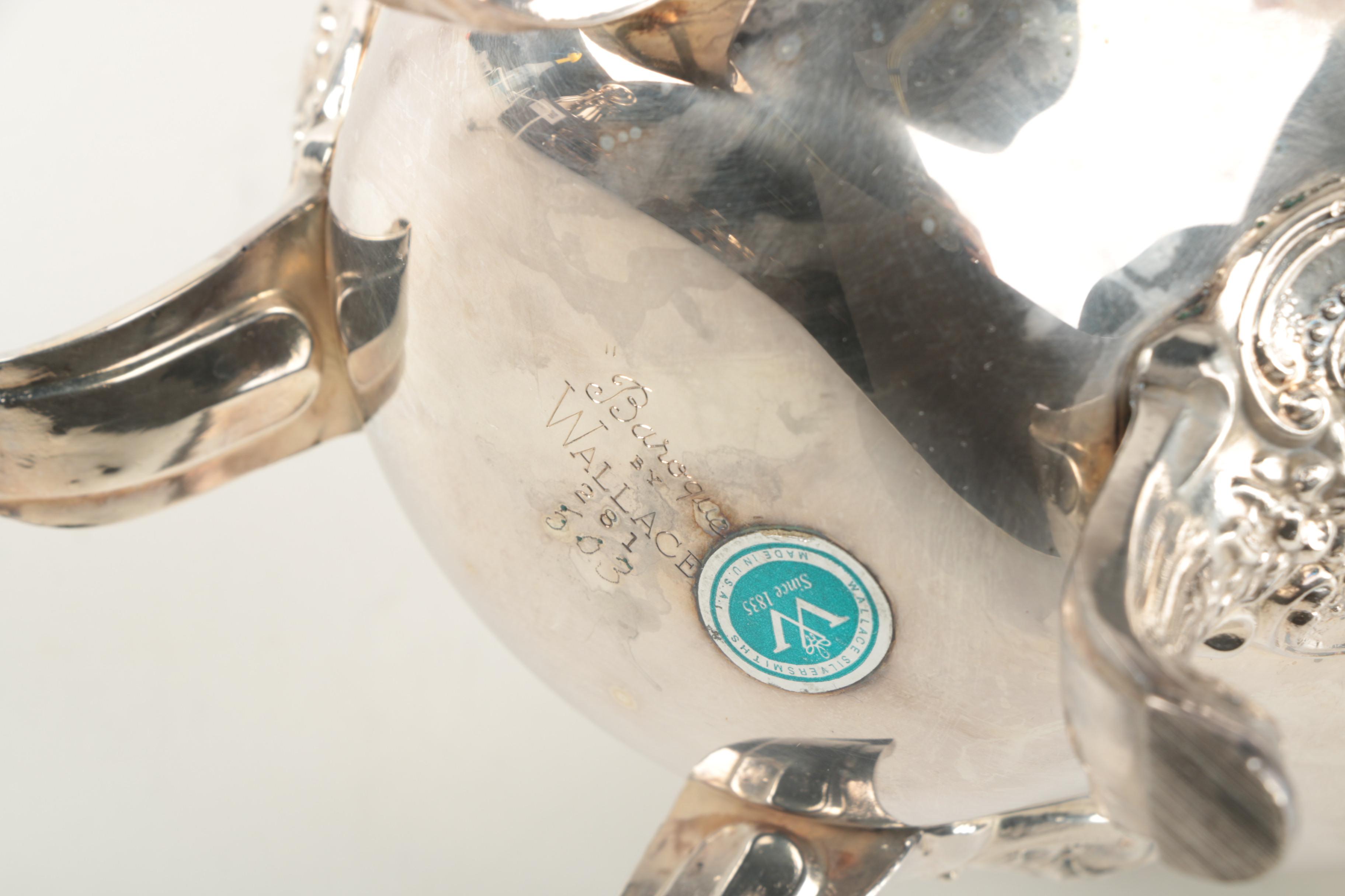 Wallace "Baroque" Silver Plate Coffee and Tea Service with Tea Tray