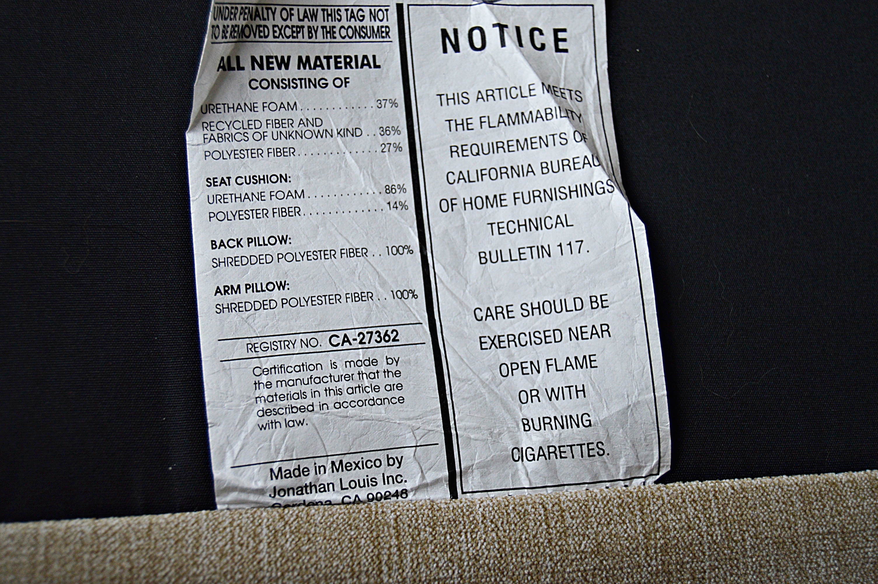 Jonathan Louis Upholstered Three Piece Sectional from Macy's