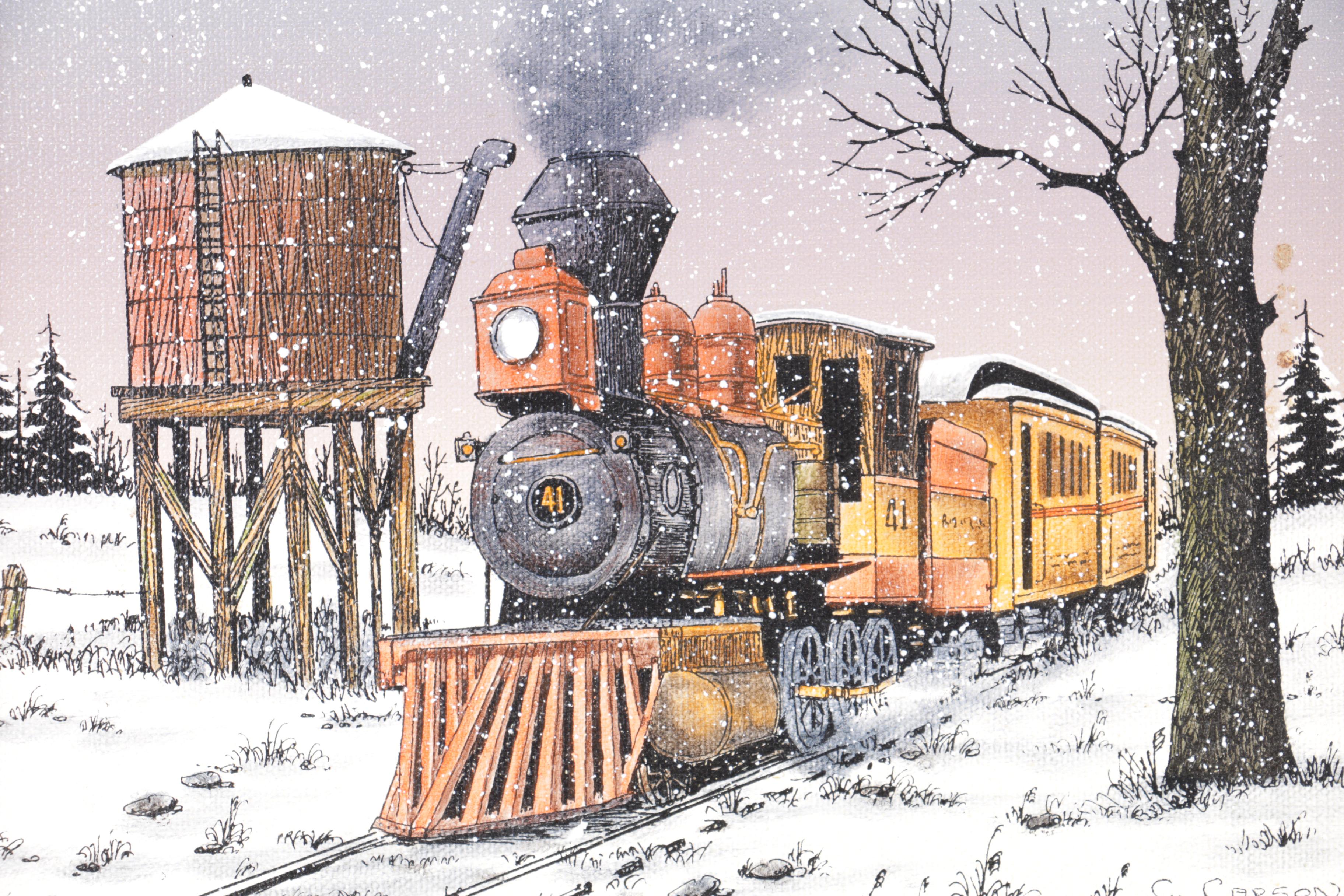 C. Carson Oil Painting of a Train