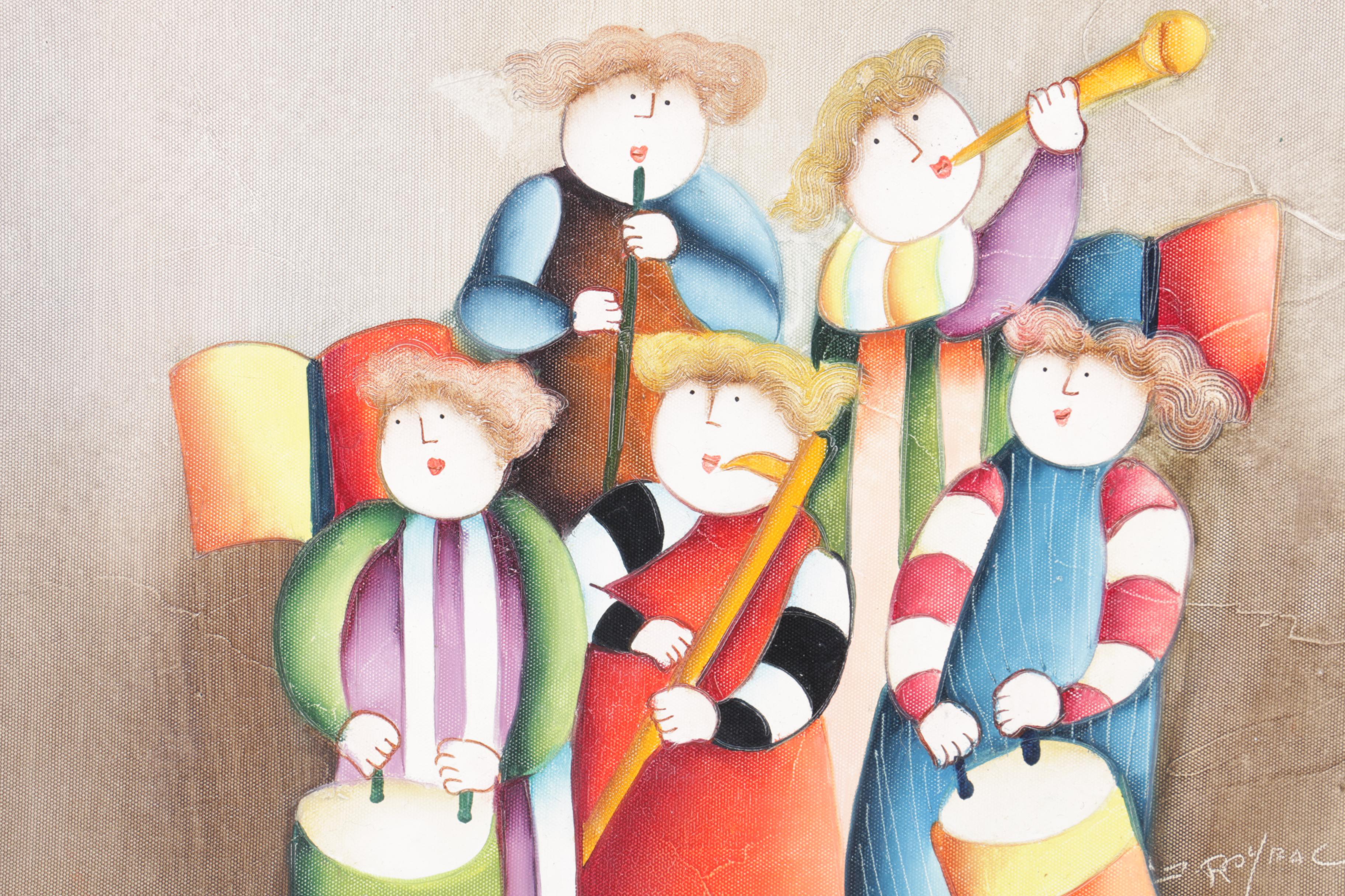 Joyce Roybal Oil Painting on Canvas of Musicians